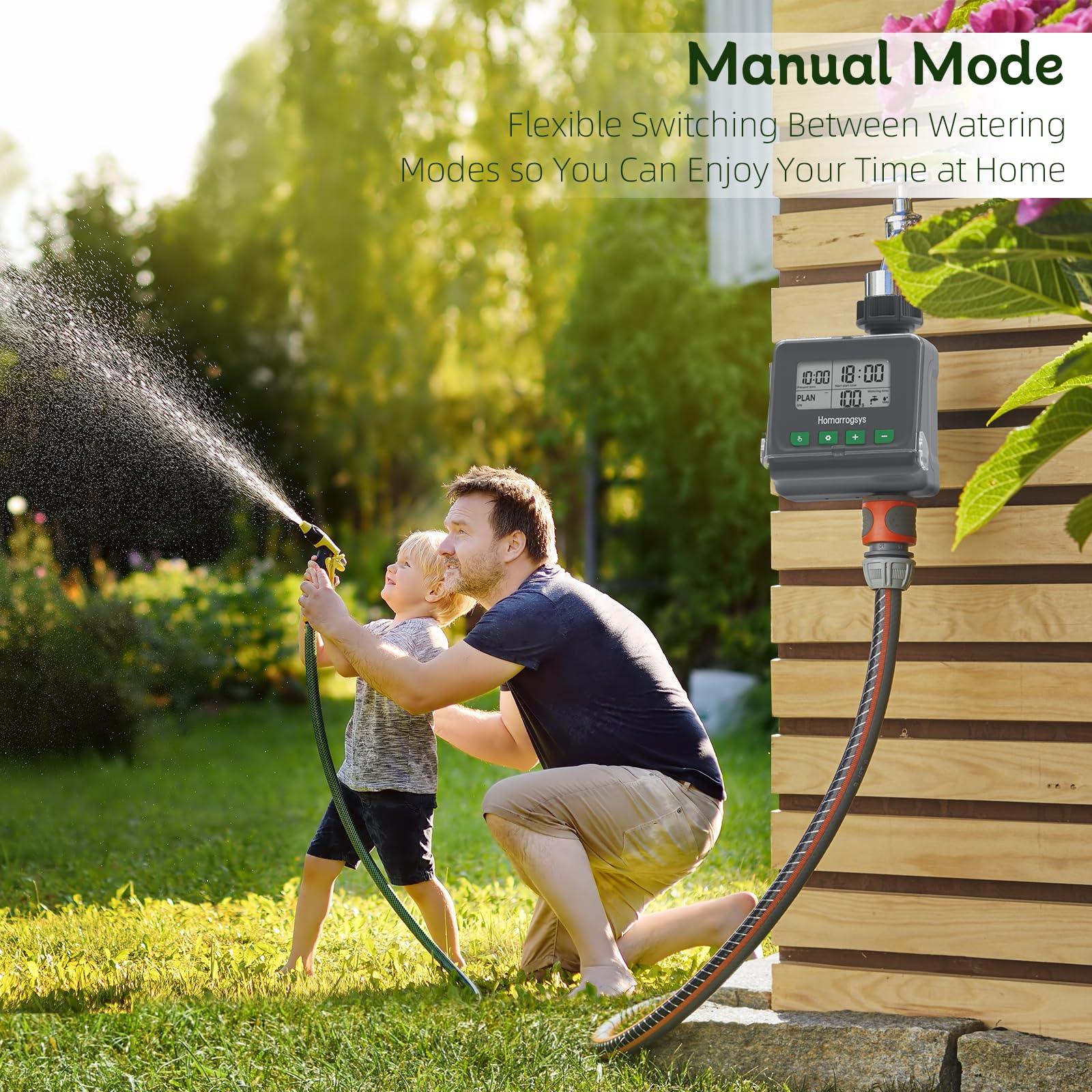 Smart Sprinkler Timer for Garden Hose - Programmable Water Timer with Rain Delay, 3 Watering Modes & Digital Display | Outdoor Irrigation Controller for Lawn, Yard, Garden | Perfect for Automatic Watering Systems (1 Outlet) | Save Water & Keep Plants Healthy