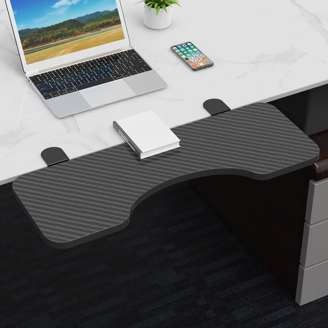 Ergonomic Keyboard Tray - Adjustable Clamp-On Desk Extender with No Drilling Installation, Perfect for Home Office & Workspace - Space-Saving Side Table for Computers, Laptops & Office Accessories
