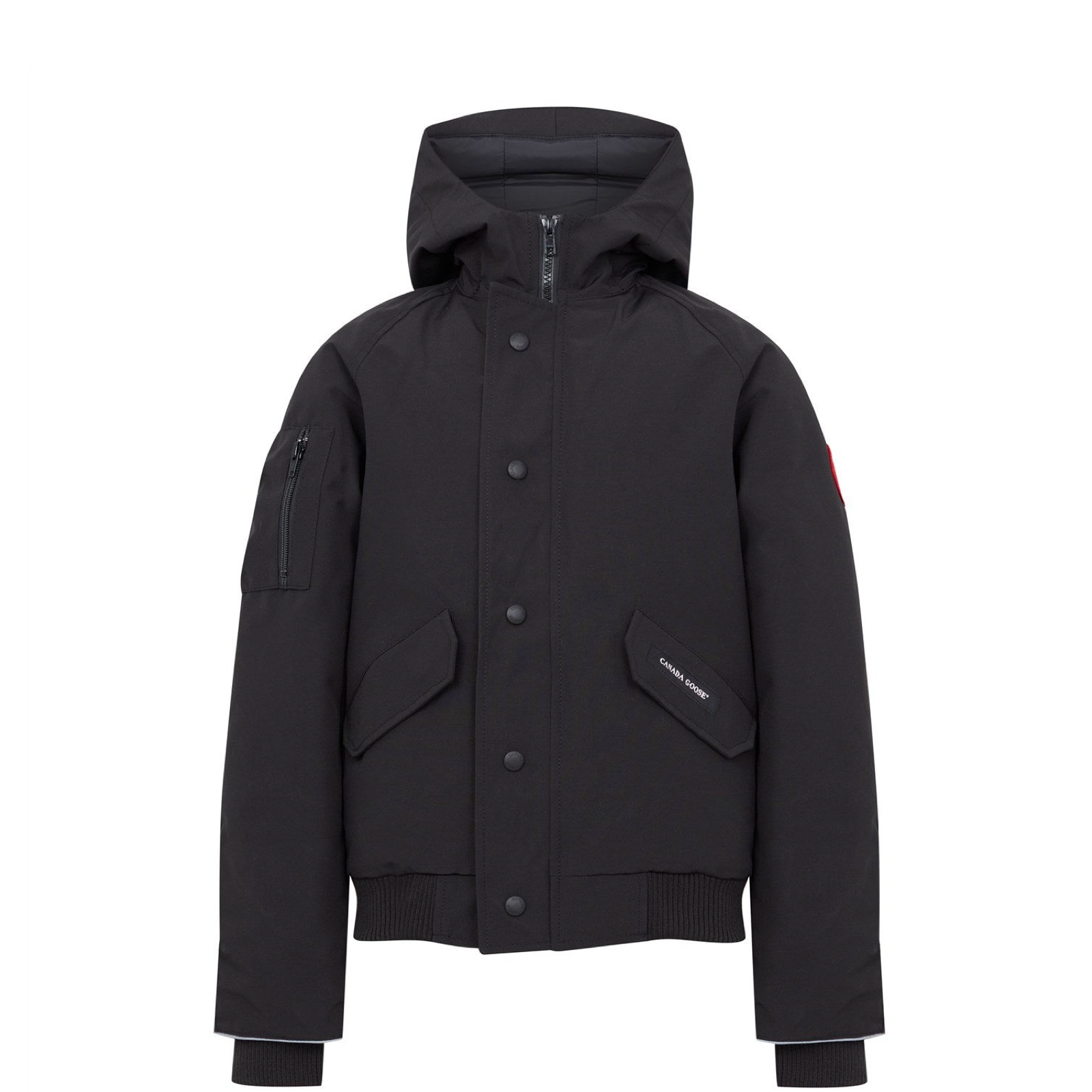 Kids Canada Goose Black 'Rundle Bomber' Jacket - Waterproof Winter Coat for Boys & Girls - Perfect for School, Outdoor Activities & Cold Weather
