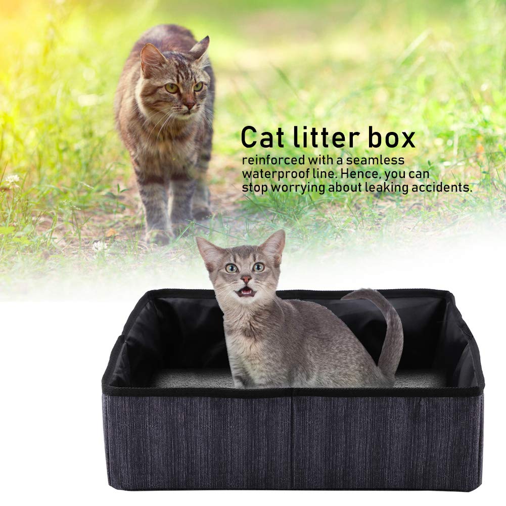 Foldable Cat Litter Box for Travel - Portable Collapsible Kitty Litter Pan with Lid | Space-Saving Pet Litter Box for Small Spaces, Camping & Road Trips | Zerodis Pet Supplies