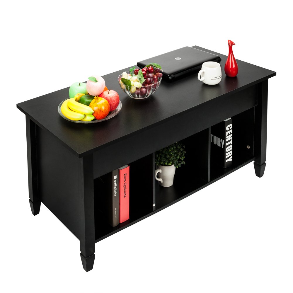 Lift Top Coffee Table with Hidden Storage - Modern Living Room & Home Office Furniture - Sturdy Organizer with Display Shelves - Perfect for Small Spaces, Decor & Accent Furniture