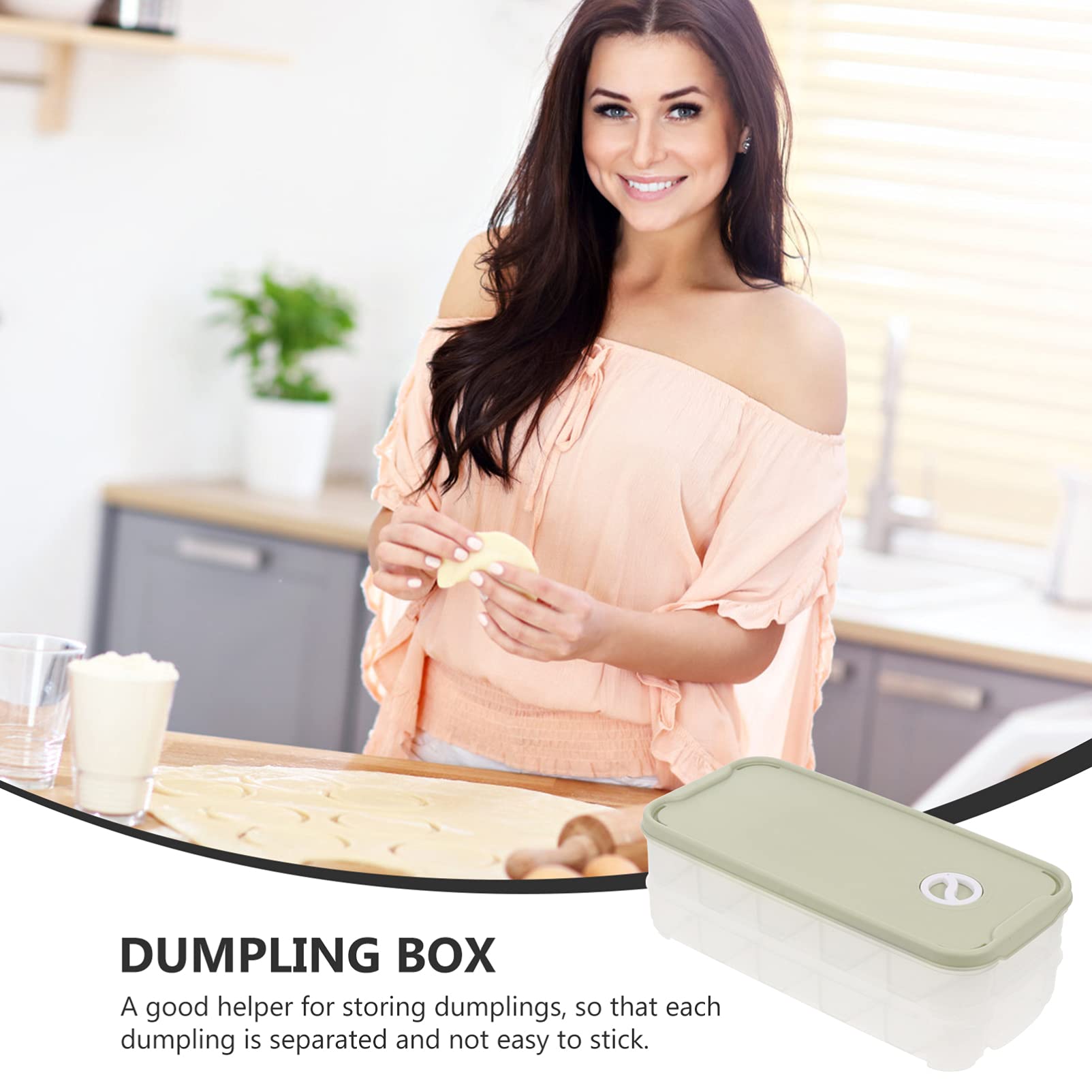 Hemoton 1-Piece Plastic Dumpling Storage Box - Vegetable Organizer, Food Storage Container for Fridge, Freezer & Travel - PP Material, Egg Keeper & Ravioli Tray for Fresh Food Preservation (Perfect for Meal Prep, Leftovers & Refrigerator Organization)