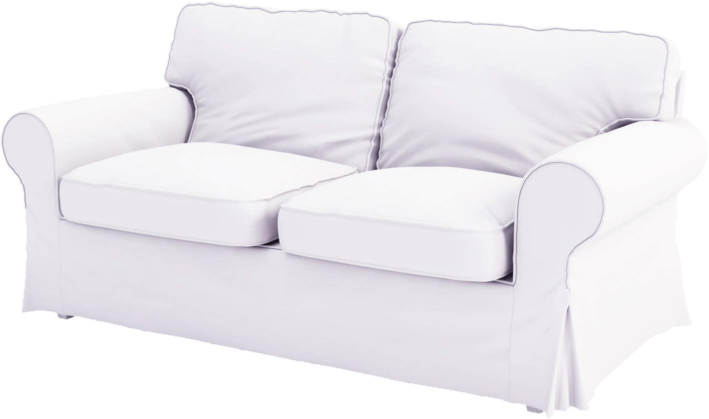 Durable Heavy Cotton Ektorp Two Seater Sofa Bed Cover - Custom Replacement Cover for IKEA Ektorp 2 Seater Sleeper Sofa | White Sofa Protector for Living Room, Bedroom & Guest Room