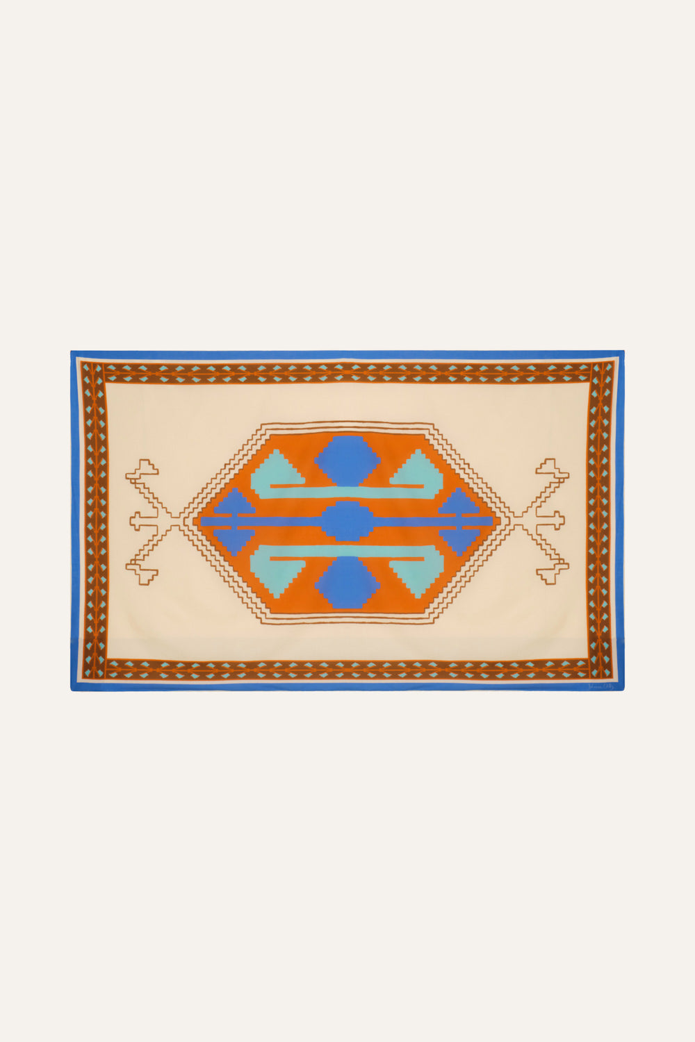 Ayahuasca Pareo - Ecru & Blue Beach Wrap - Perfect for Beach, Pool, and Summer Vacations