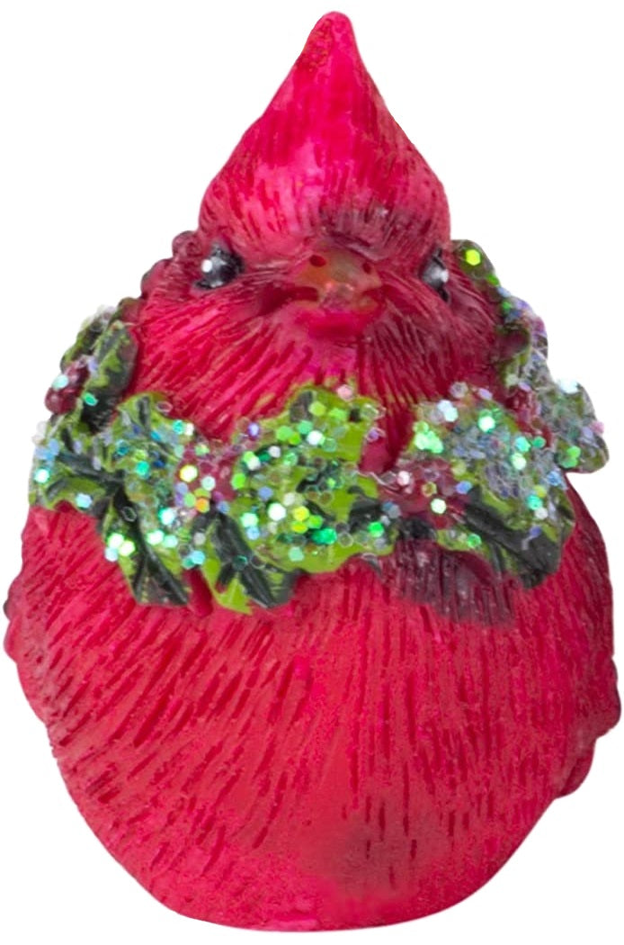 2.5 Inch Cardinal with Wreath Christmas Ornament - Handmade Holiday Decor for Tree, Gift, and Home Decoration | Perfect for Christmas, Winter, and Festive Season Decorating