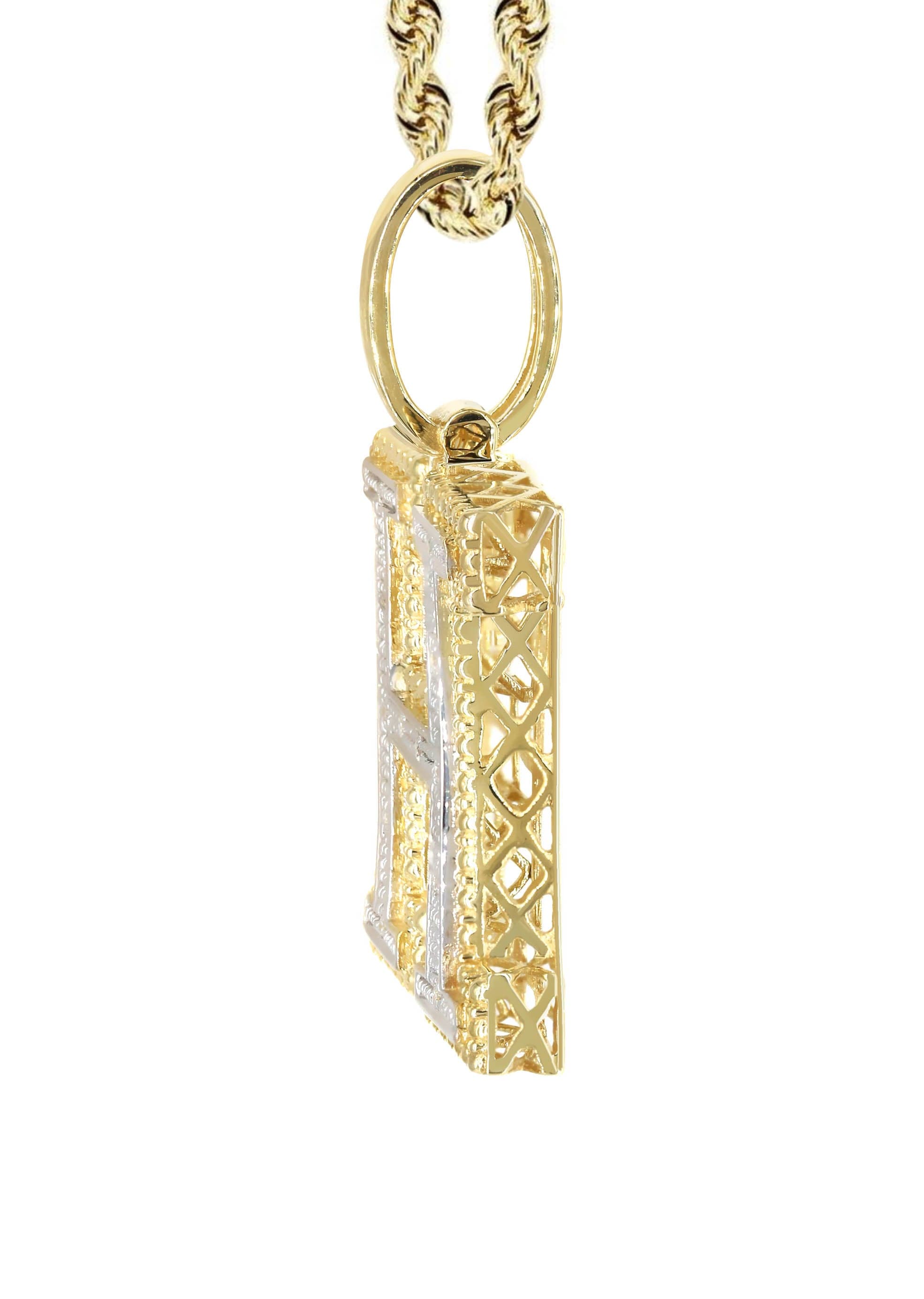 10K Yellow Gold Diamond Letter H Necklace - 14.8 Grams | Elegant Personalized Jewelry Gift for Women, Perfect for Birthdays, Anniversaries & Special Occasions