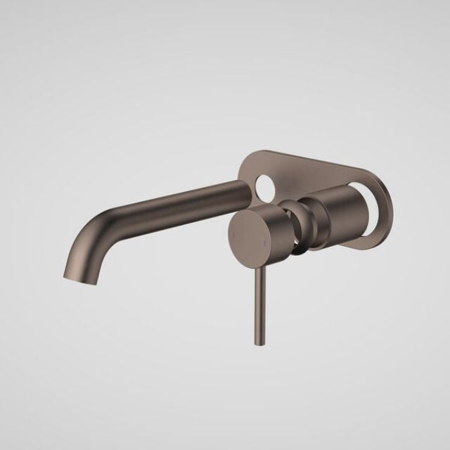 Caroma Liano II 175mm Wall Mounted Bathroom Basin Trim Kit with Rounded Cover Plate in Brushed Bronze Finish - Perfect for Modern Bathroom Renovations and Spa-Inspired Home Upgrades