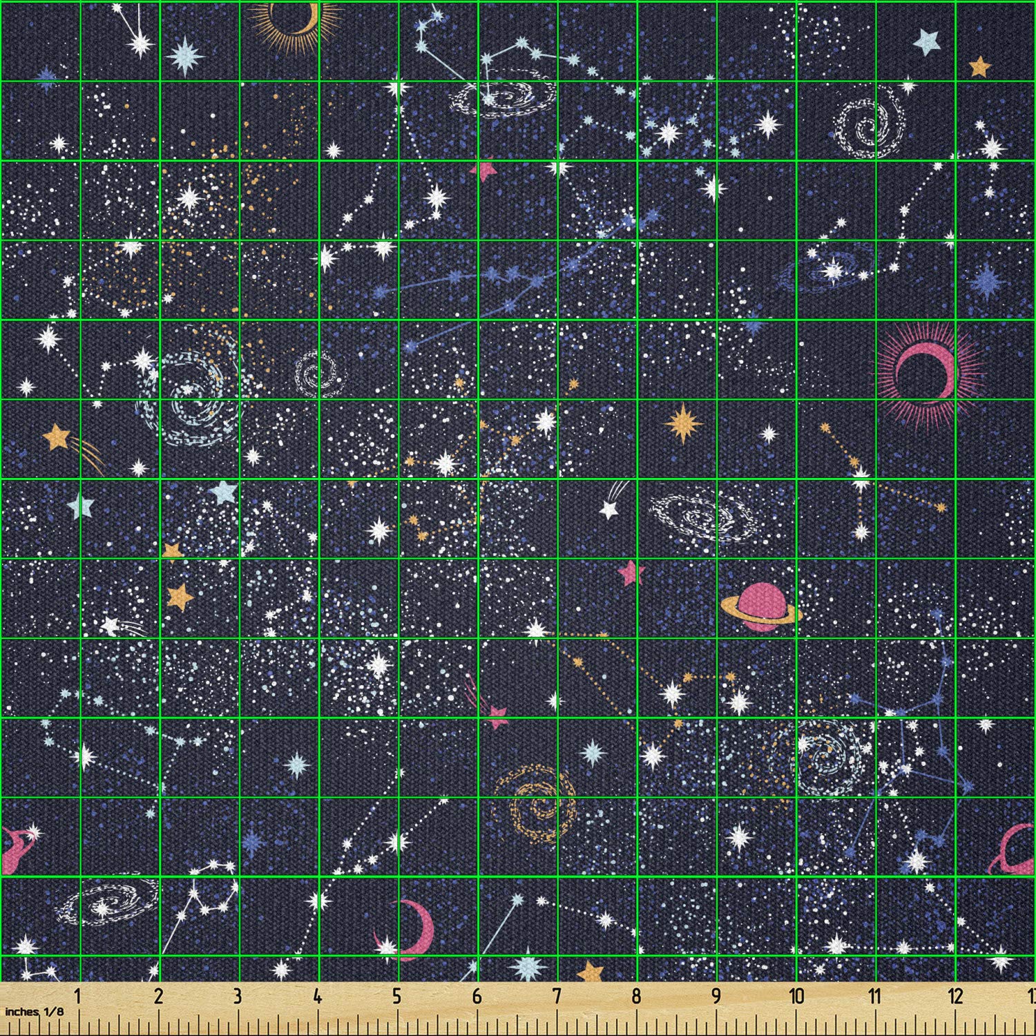 Lunarable Constellation Fabric by The Yard - Star Clusters, Galaxies & Planets Astrology Themed Stretch Knit Fabric for DIY Clothing, Sewing & Craft Projects (10 Yards, Space Blue) | Perfect for Cosplay Costumes, Home Decor & Astronomy-Themed DIY Gifts