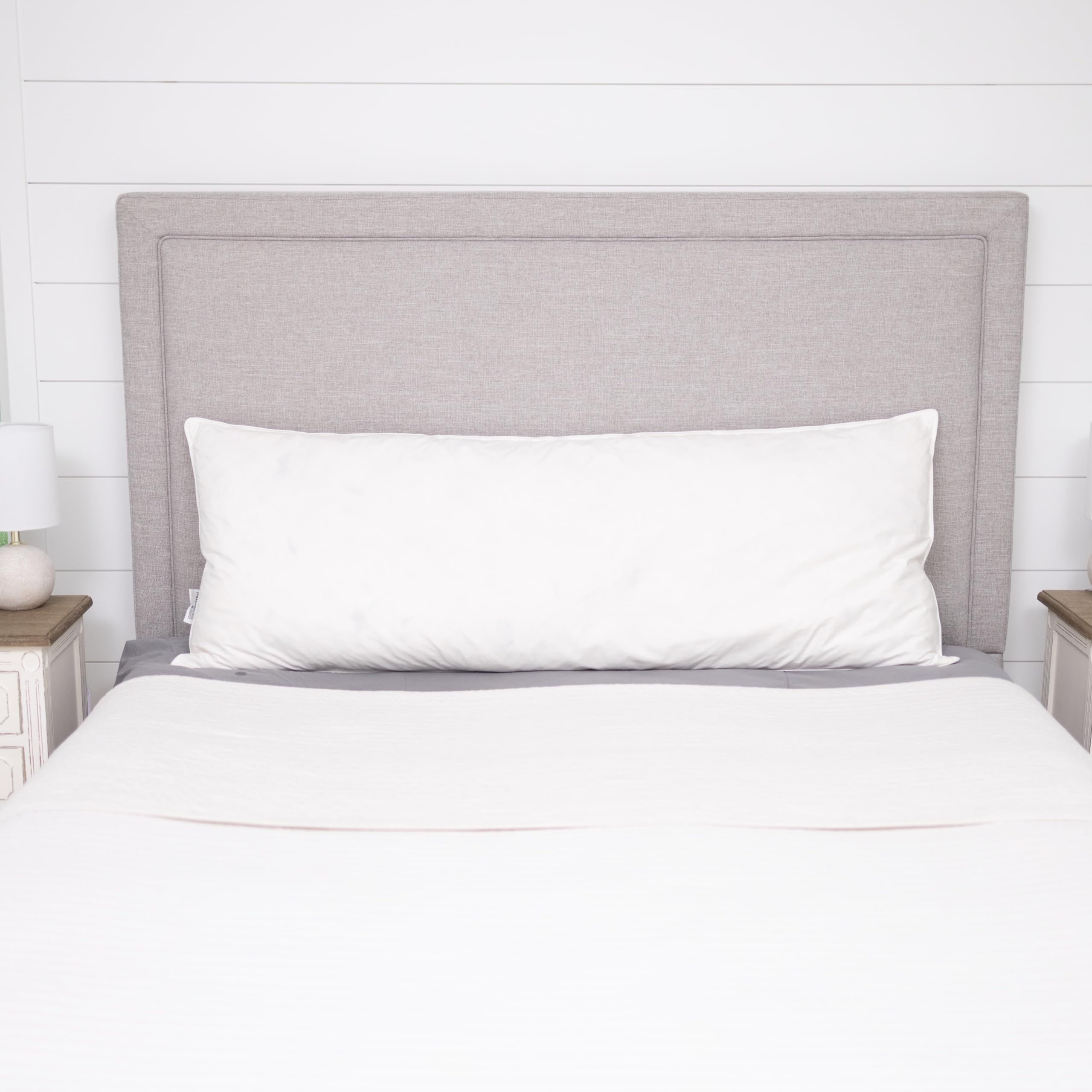 Premium White Goose Feather & Down Body Pillow - 20x72 Inches Ultra Soft Support for Sleeping, Lounging & Pregnancy Comfort - Perfect for Bed, Sofa & Travel Use
