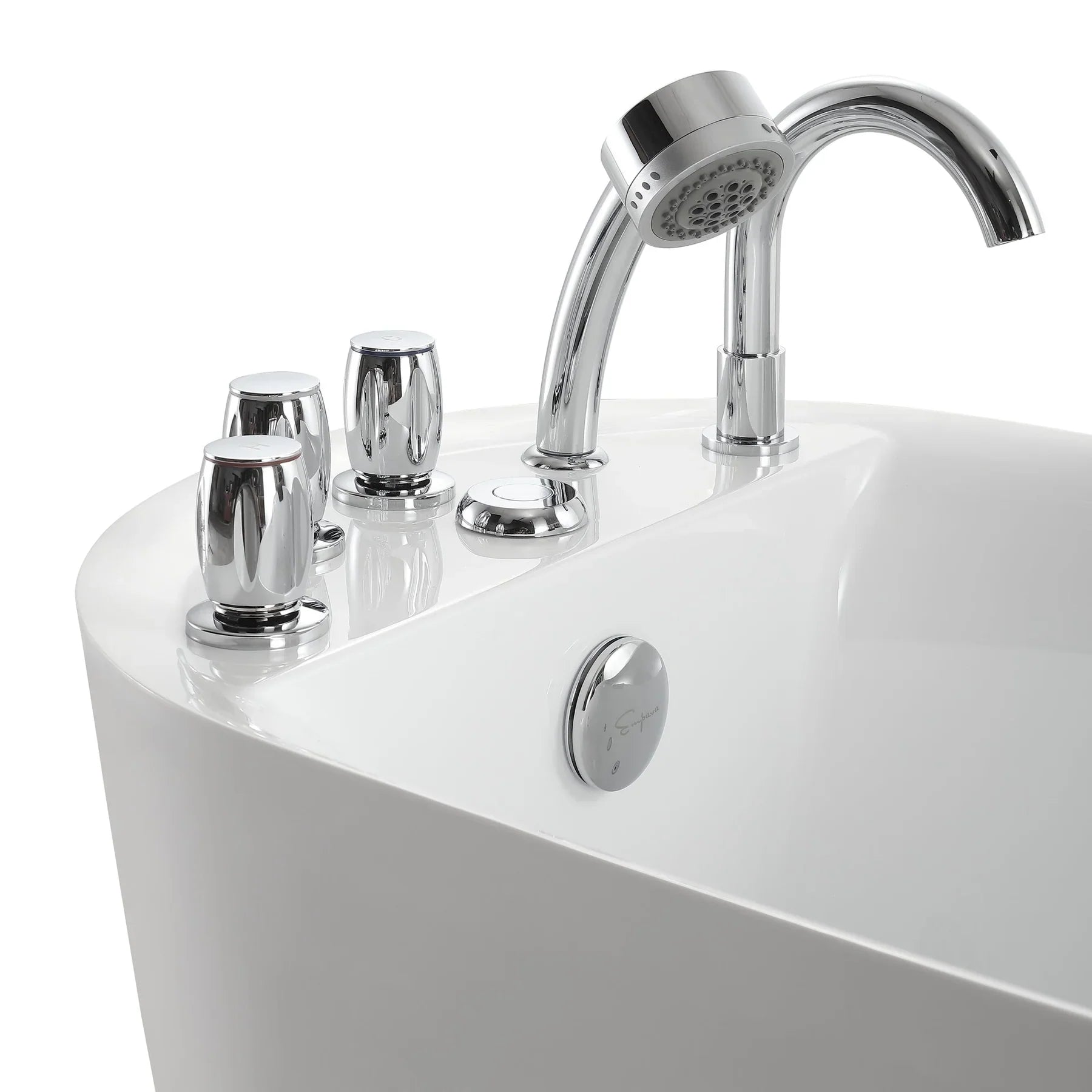 Empava 67-Inch Freestanding Jetted Bathtub - White Acrylic Soaking Tub with Massage Jets for Luxury Spa Experience (Model 67AIS05) | Perfect for Master Bathroom, Home Relaxation & Modern Bathroom Decor