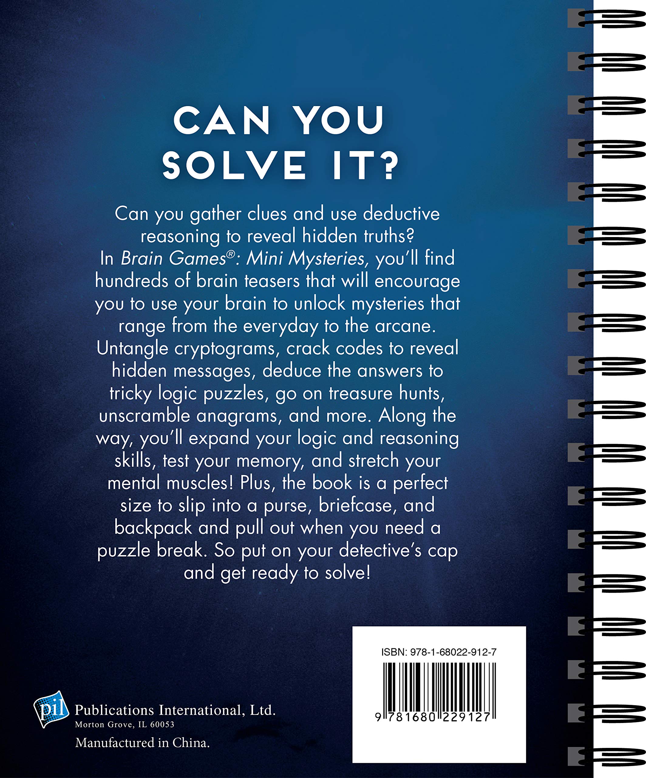 Brain Games - Mini Mysteries Puzzle Book: Solve Challenging Riddles & Cryptic Brain Teasers for Adults - Perfect for Travel, Commuting & Family Game Nights