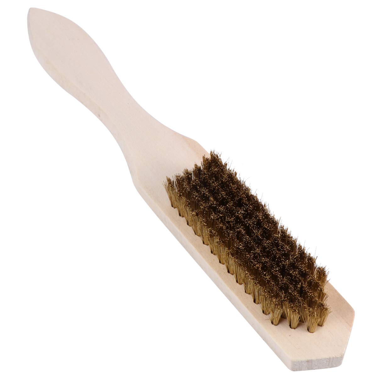 DOITOOL Stainless Steel Wire Brush - Heavy Duty Rust Remover for Metal, Cast Iron Pans & Woks | Wood Handle Dish Scrubber for Kitchen Cleaning, Grill Grate Maintenance & Masonry Work | Portable Derusting Brush with Metal Bristles