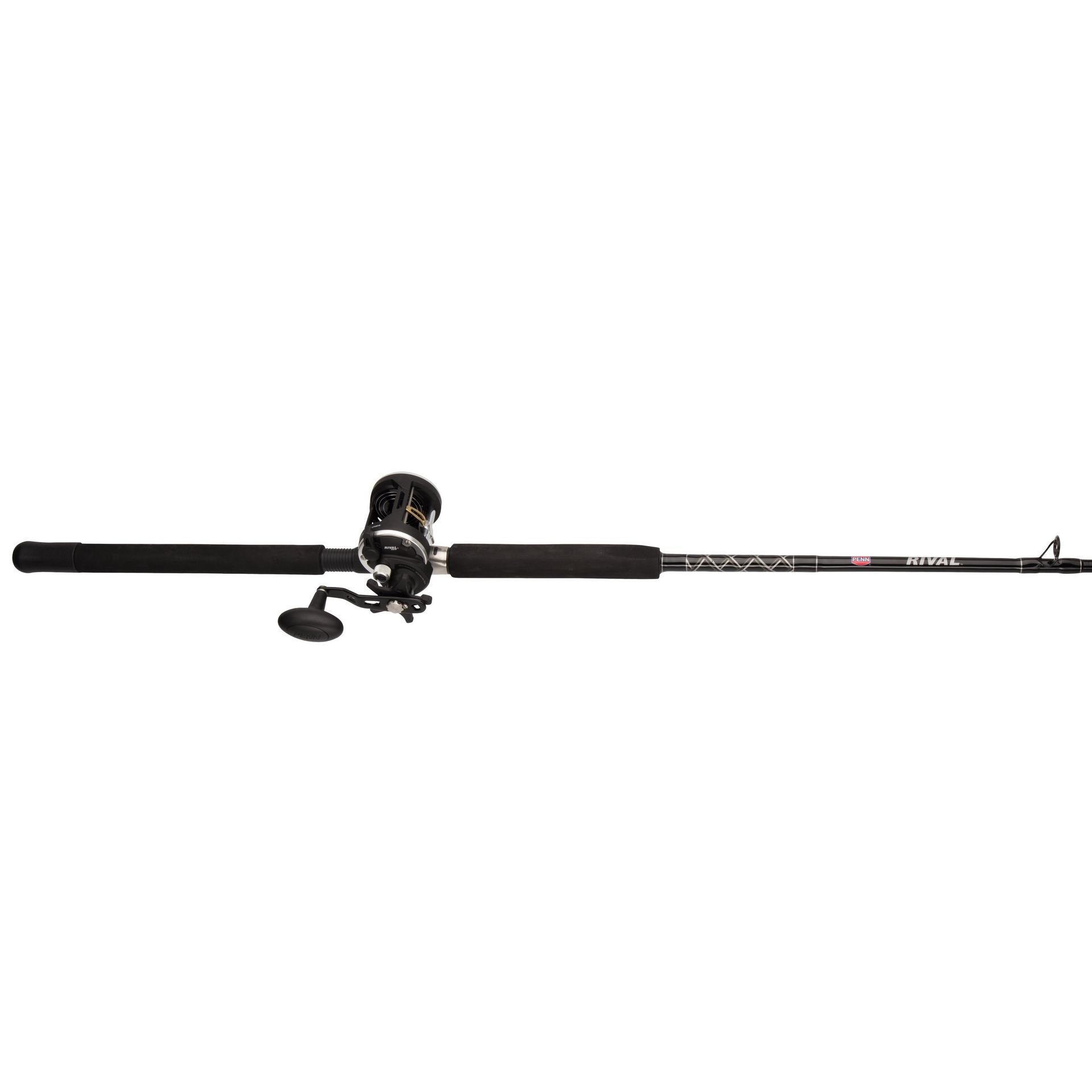 Rival™ Level Wind Conventional Fishing Rod and Reel Combo - Saltwater & Freshwater Fishing Gear for Bass, Trout, and Catfish