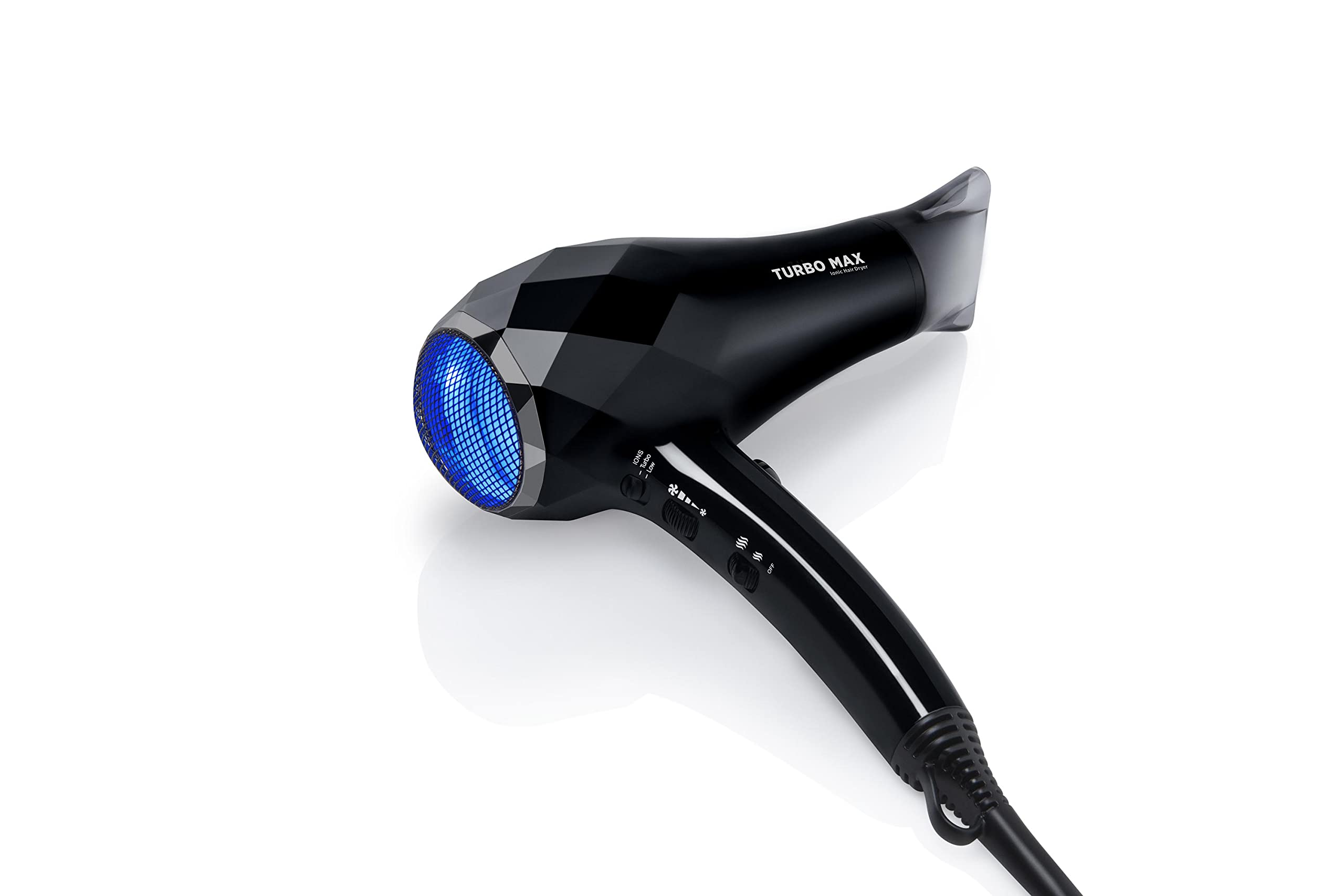 InStyler Turbo MAX Ionic Hair Dryer - Professional Blow Dryer for Fast Drying & Frizz Control - Perfect for Home, Salon & Travel Use
