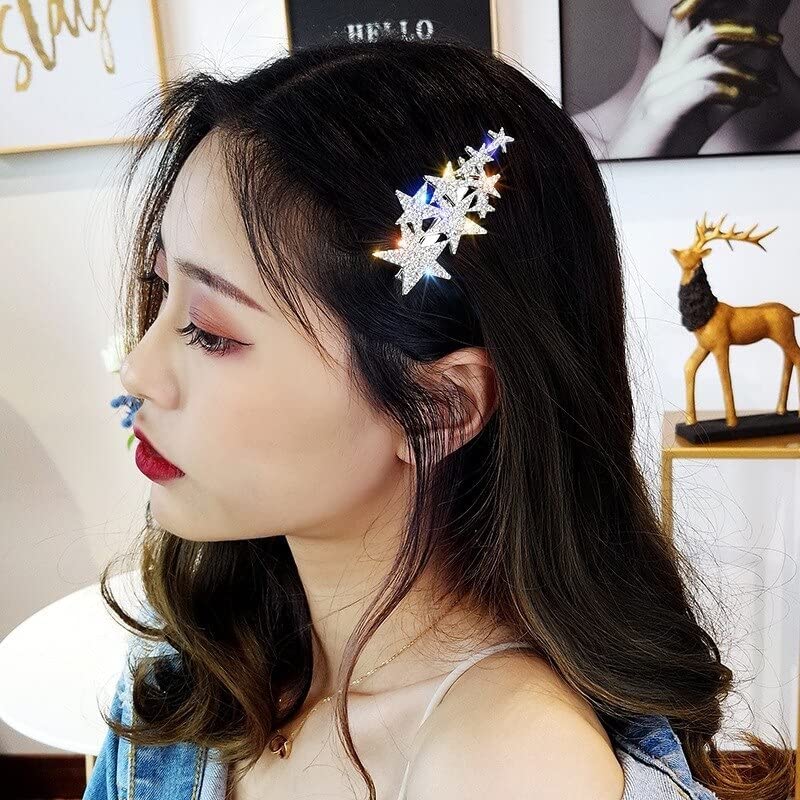 Glamifirsto Crystal Star Hair Clip for Women & Girls - Rhinestone Hair Accessories for Bangs, Parties, Weddings & Everyday Wear