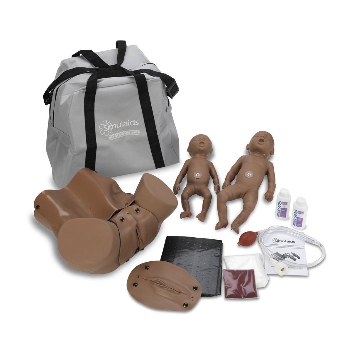 Dark Skin OB Manikin for Vacuum Delivery Forceps Training – Ideal for Medical Simulation & Obstetrics Practice