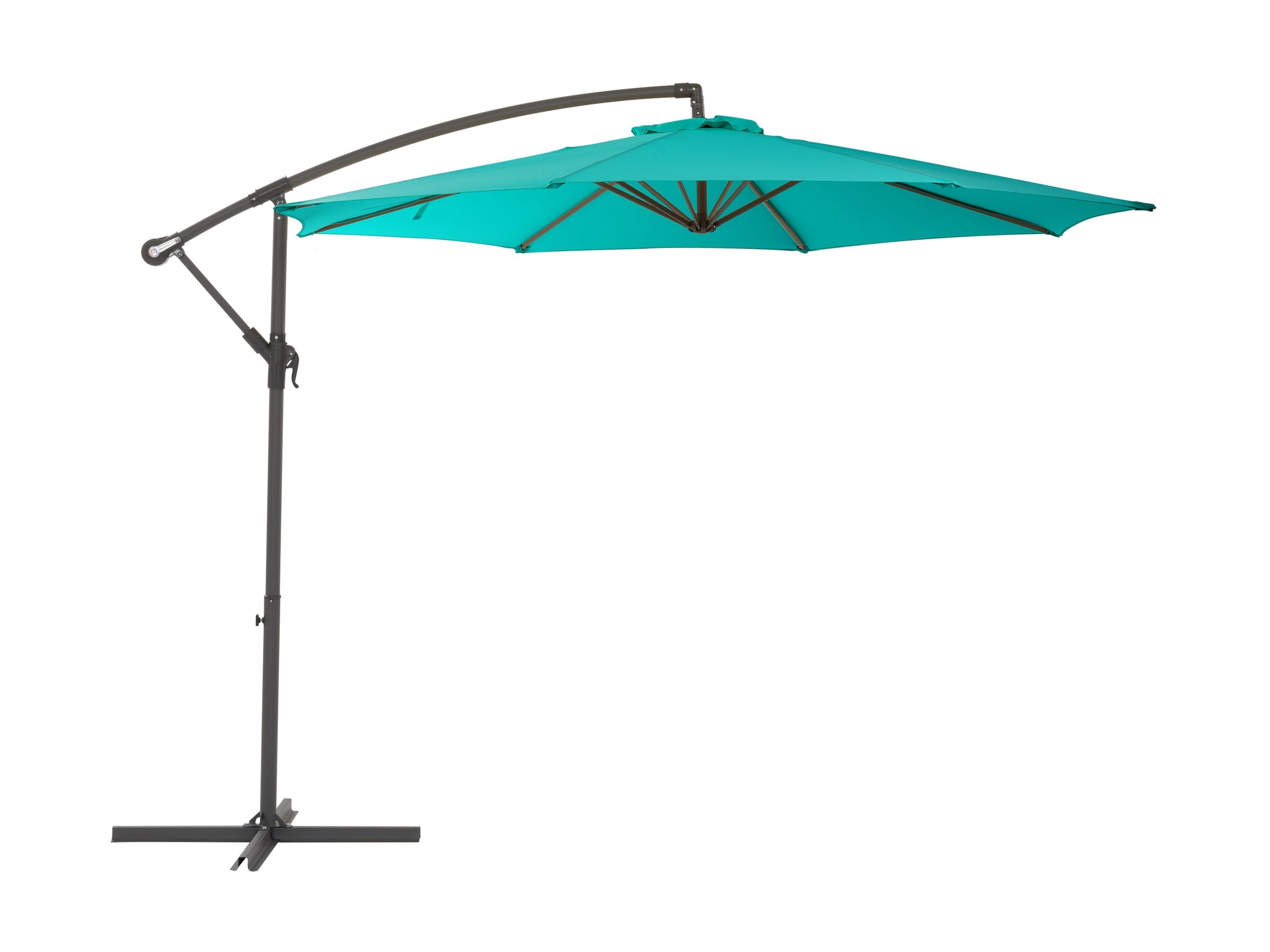 9.5ft Tilting Offset Patio Umbrella - Turquoise Outdoor Sun Shade for Pool, Garden, and Backyard Relaxation
