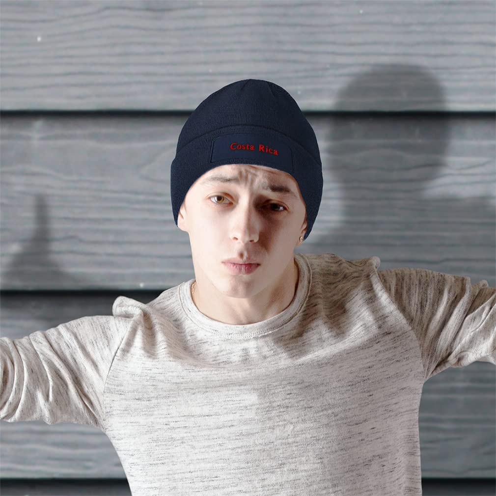 Warm Acrylic Patch Beanie for Men & Women - Costa Rica Love Winter Skull Cap Hat - Perfect for Cold Weather, Outdoor Activities & Casual Wear