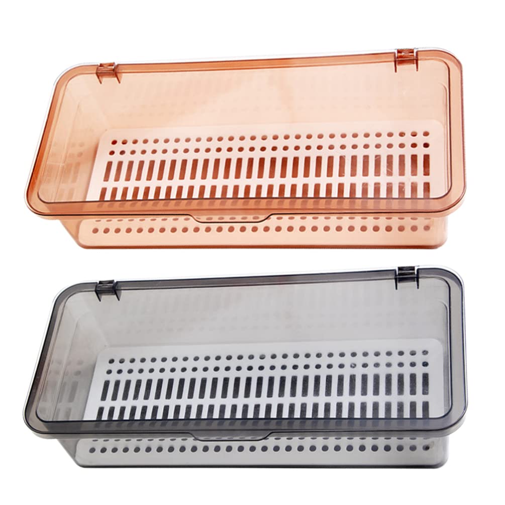 2-Piece Plastic Flatware Tray & Kitchen Utensil Holder - Drain & Organize Forks, Spoons, Knives, Chopsticks - Perfect for Kitchen Drawer, Countertop or Dining Table Organization