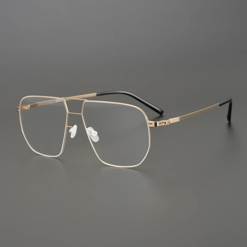 Black Square Double Bridge Steel Eyeglasses for Women - Full Rim Glasses - Fashion Eyewear for Work, Reading & Everyday Use