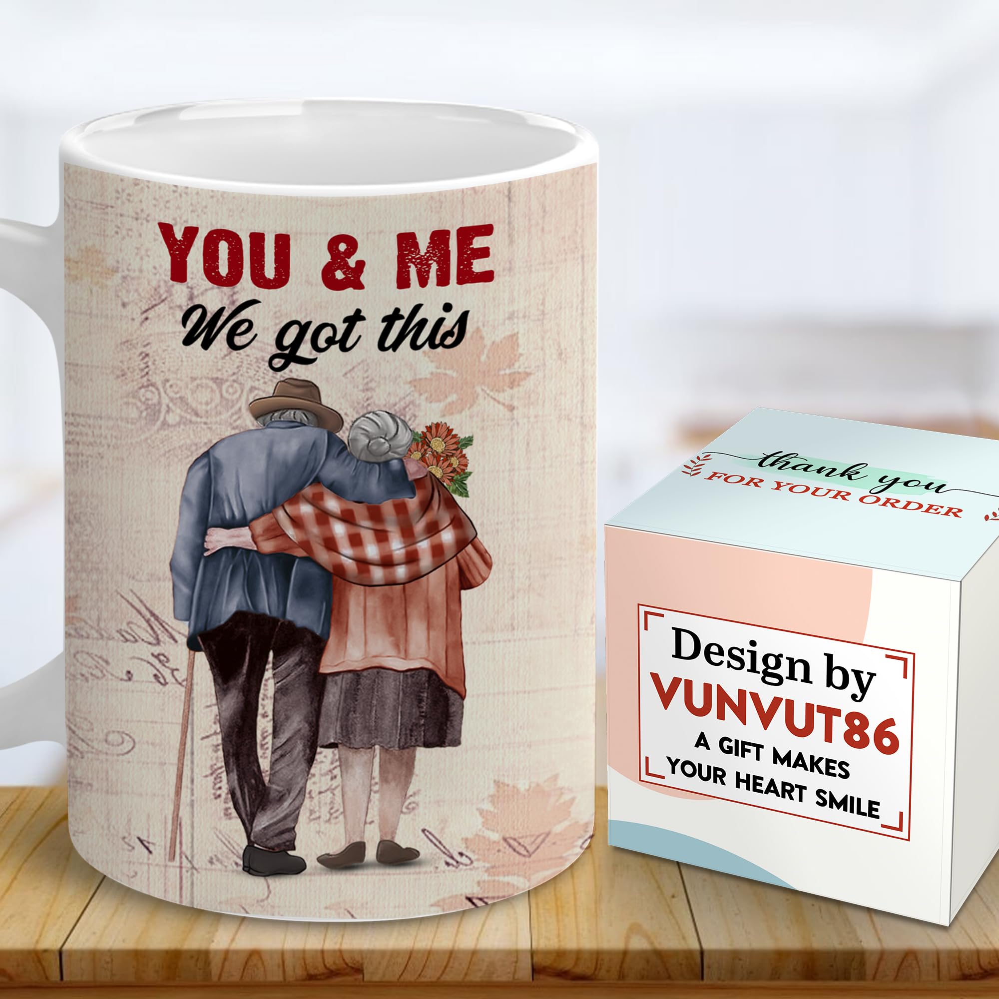 Personalized Coffee Mug for Wife & Husband - 11oz Ceramic Cup - Wedding, Anniversary, Birthday Gift Idea for Couples, Parents, Grandparents - Perfect for Coffee, Tea & Hot Chocolate at Home or Office