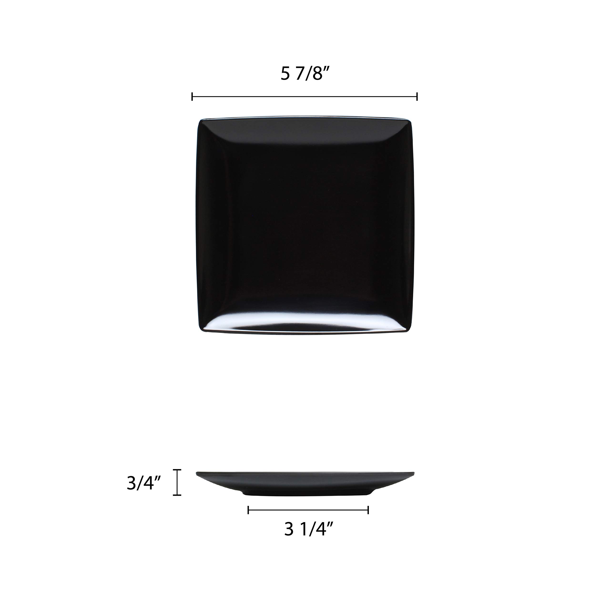 Classic Black Melamine Dinnerware Set - 6