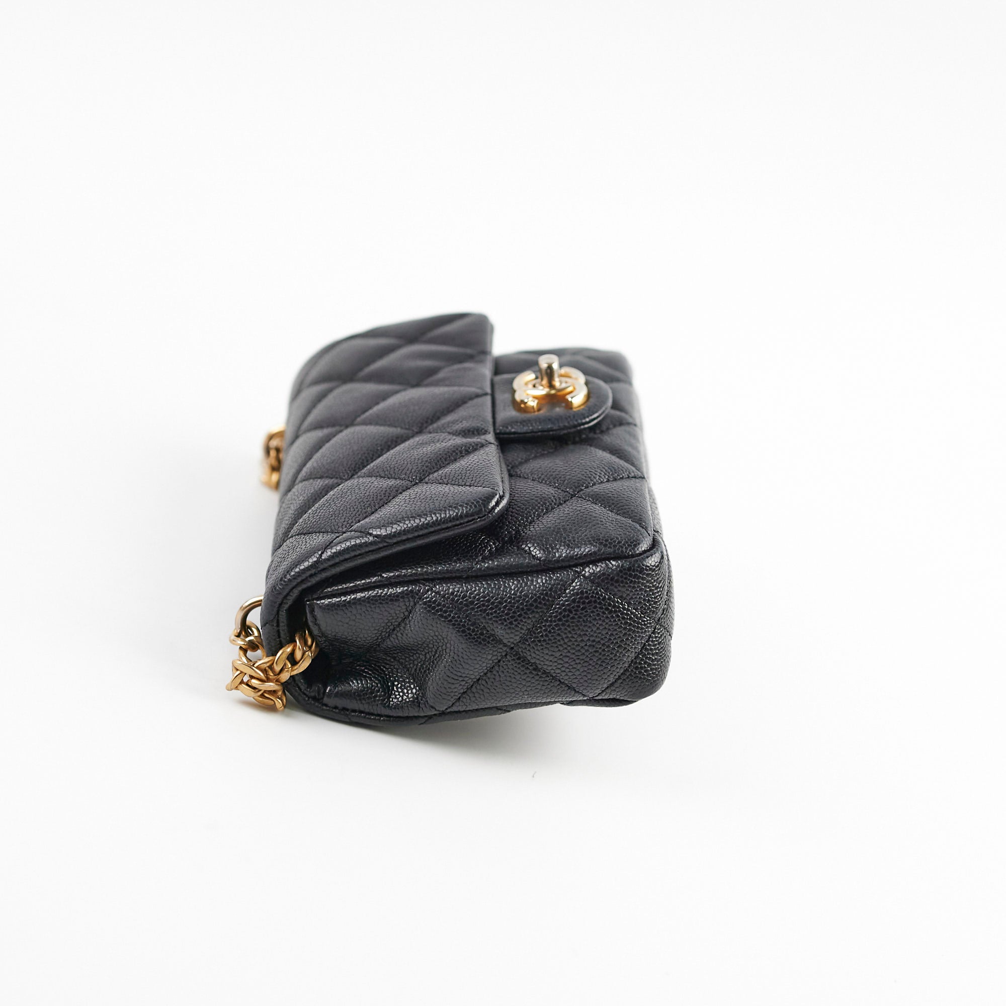 Chanel 23P Seasonal Caviar Mini Flap Bag Black with Microchip - Luxury Crossbody Purse for Women, Perfect for Parties, Dating & Everyday Use