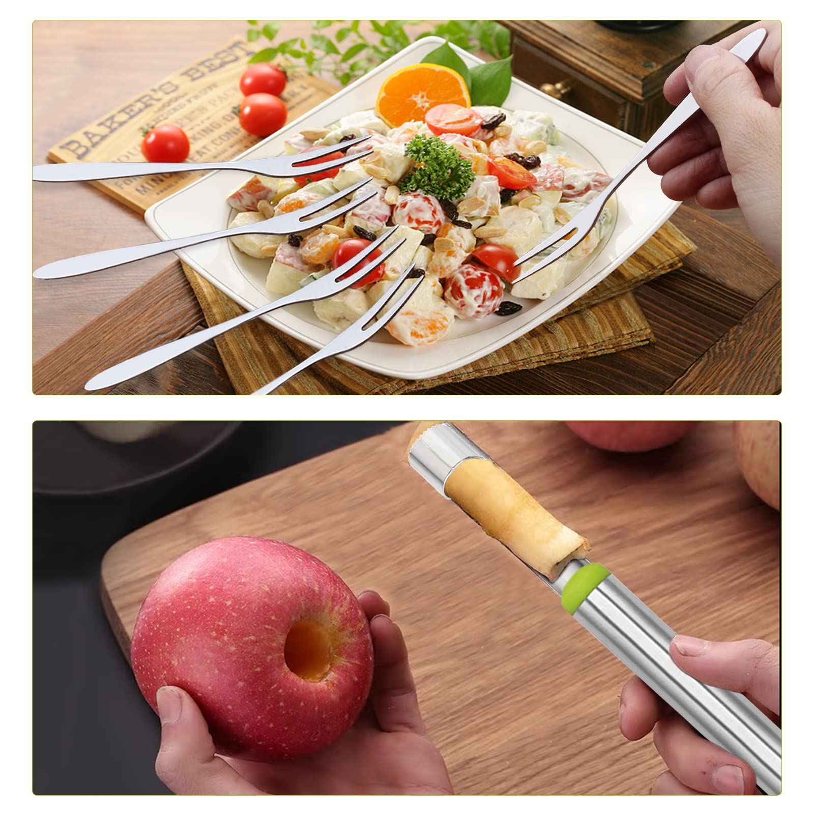 17-Piece Stainless Steel Melon Baller Set - 4-in-1 Fruit Scooper, Seed Remover, Vegetable Cutter & Peeler for Watermelon, Cantaloupe & Honeydew | Perfect for Fruit Salads, Smoothie Bowls & Party Platters