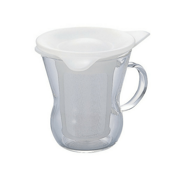 Hario Heat Resistant Glass Mug with Removable Tea Infuser - 200ml (6.8oz) Clear Coffee & Tea Cup for Home, Office, and Travel Use