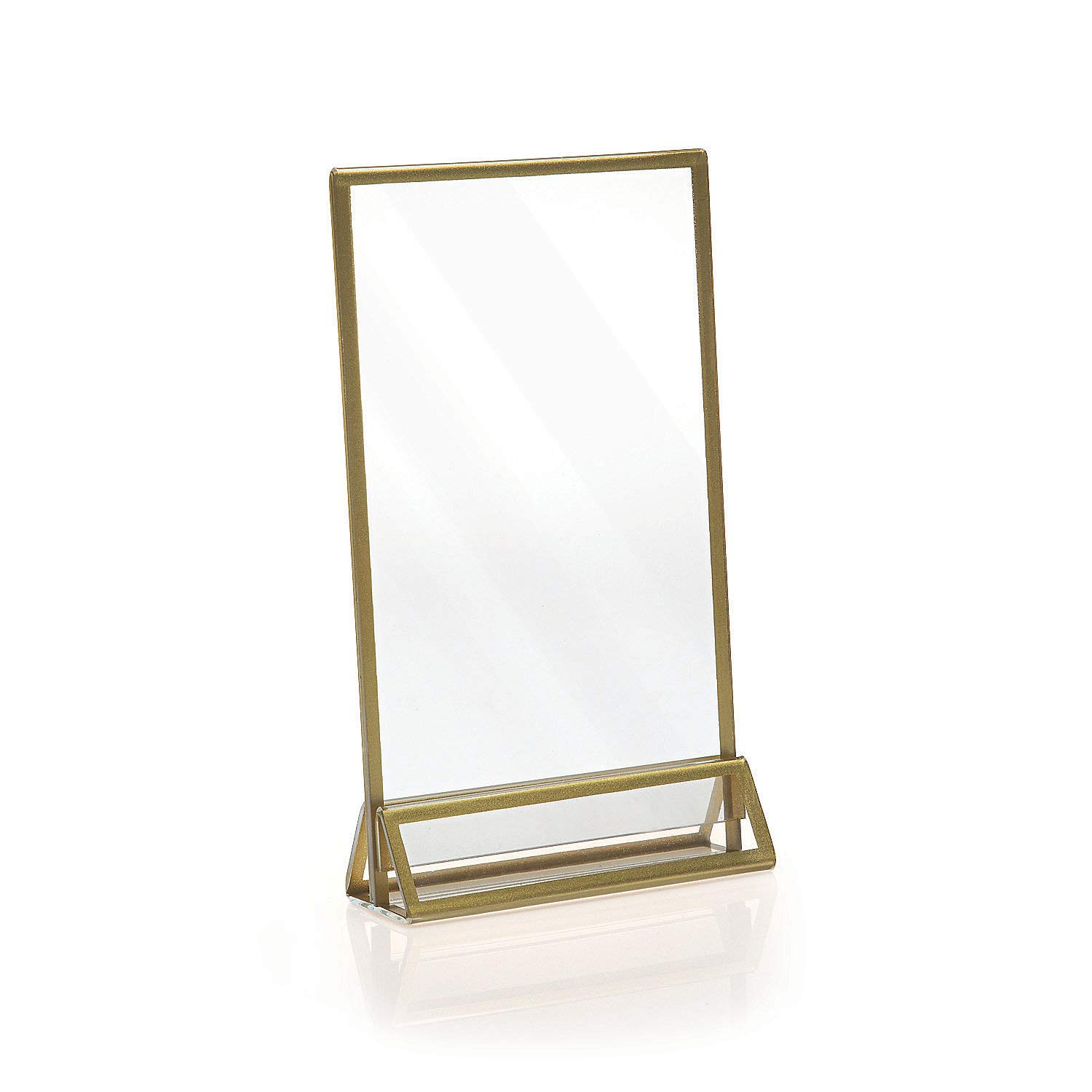 Fun Express Gold Trim Clear Glass Picture Frames Set of 6 - Elegant Home Decor for Wall Display, Tabletop Photos, and Office Decorations - Perfect for Family Portraits, Wedding Pictures, and Artwork Showcase
