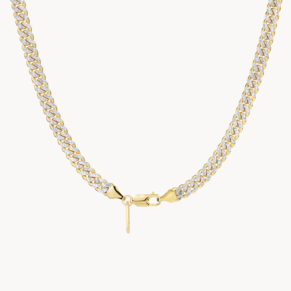 Two Tone Gold Cuban Chain Necklace for Men & Women | Trendy Hip Hop Jewelry | Perfect for Layering, Gifts & Everyday Wear