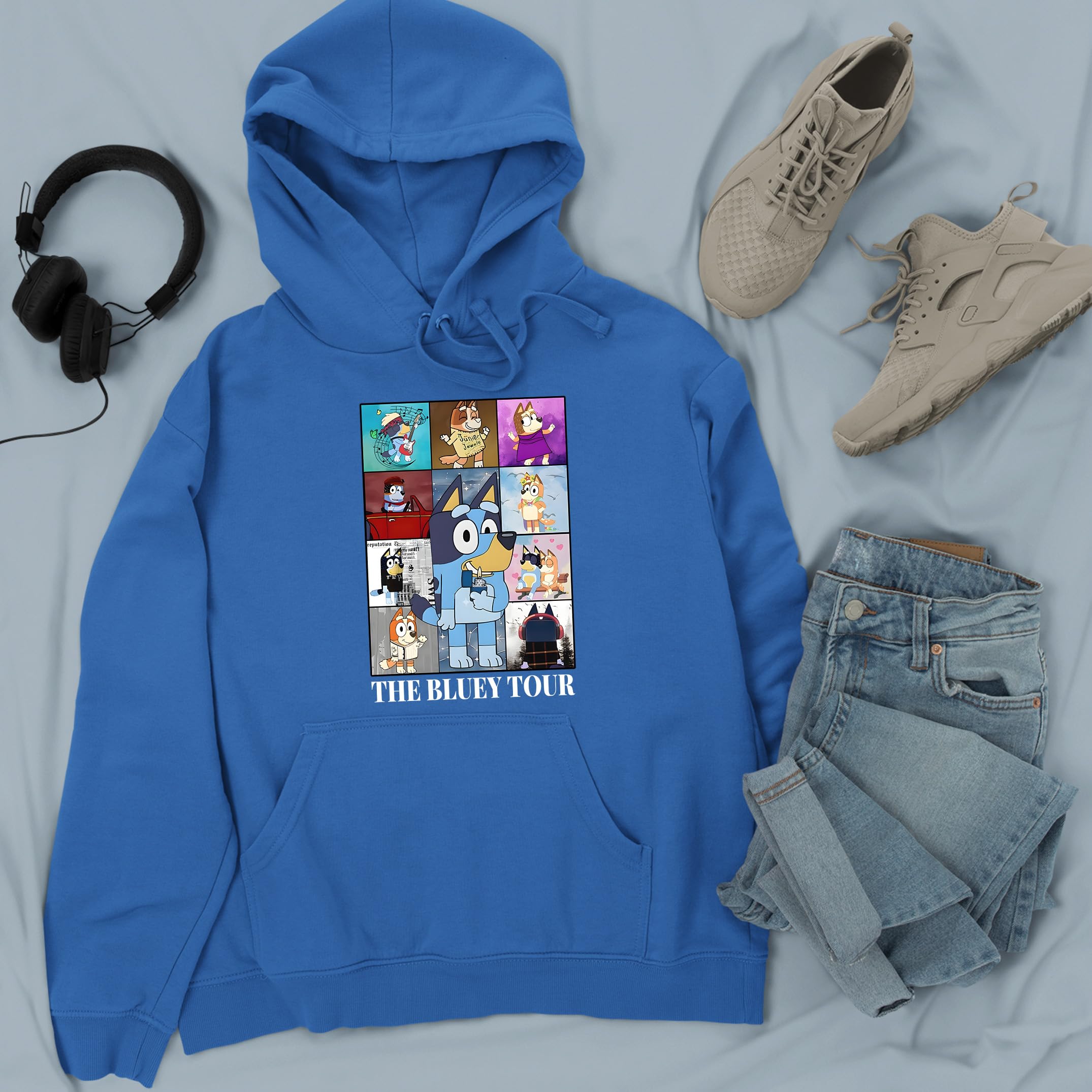 Blue Dog Eras Tour Sweatshirt | Midnights Blue Dog Friends Hoodie | The Eras Tour Merch | Blue Family & Kids Birthday Sweatshirt - Perfect for Concerts, Birthday Gifts & Casual Wear