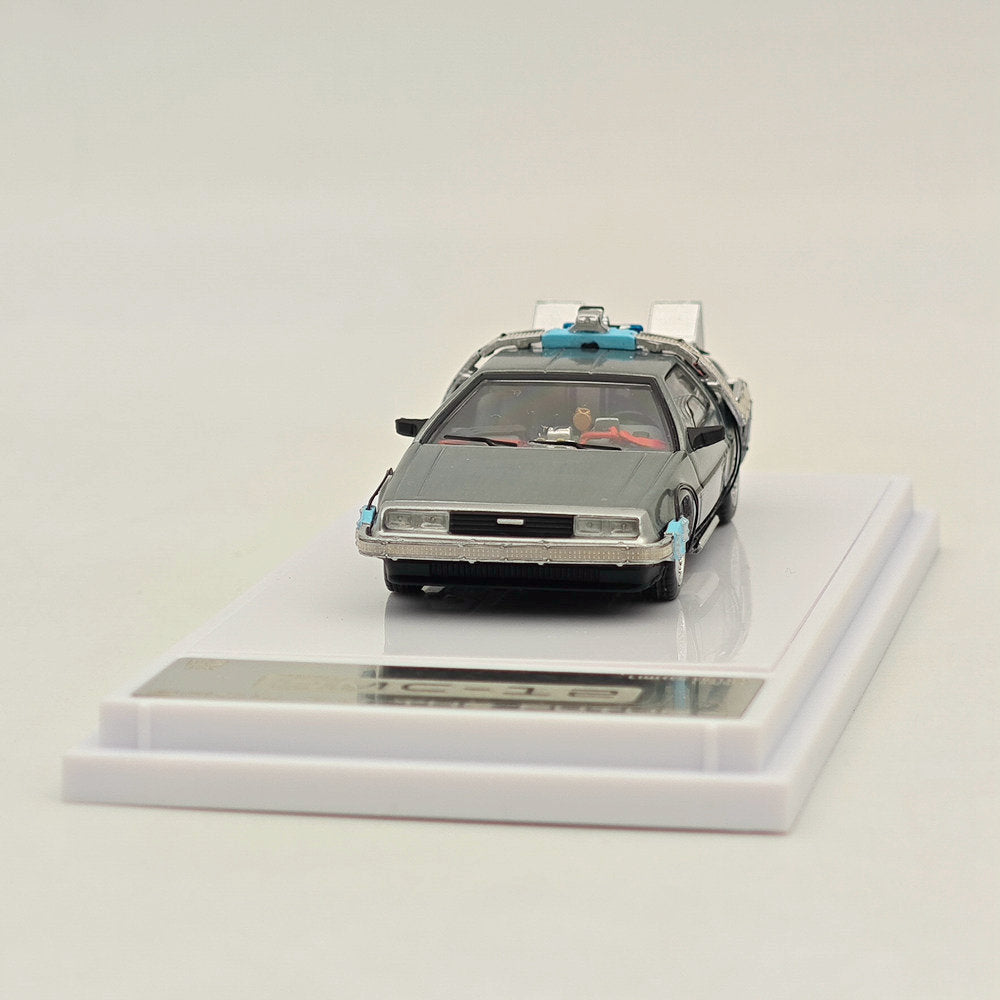 1:64 Back to the Future DMC-12 Time Machine Diecast Model Car - Collectible Movie Replica for Display & Gifts - Perfect for Fans, Collectors and Home Office Decor
