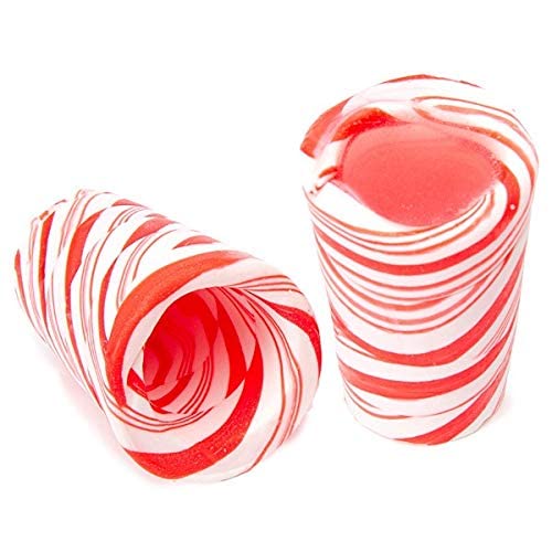 Swirled Red & White Peppermint Candy Shot Glasses - Pack of 9 | Fun Holiday Party Cups for Christmas Cocktails & Desserts