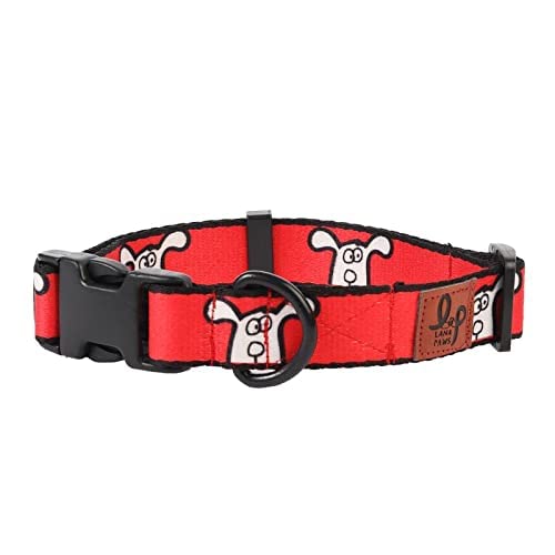 Lana Paws 'How You Doin'' Adjustable Dog Collar - Durable Nylon Pet Collar with Metal Buckle for Medium Dogs - Perfect for Daily Walks, Training & Outdoor Adventures