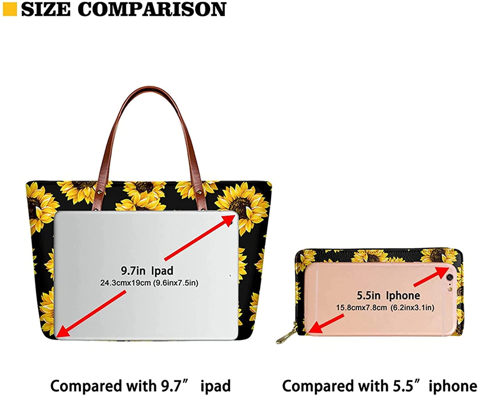 Stylish Large Capacity Crossbody Tote Bag for Women with Matching Wallet Clutch - 2 Piece Set | Perfect for Work, Travel & Everyday Use