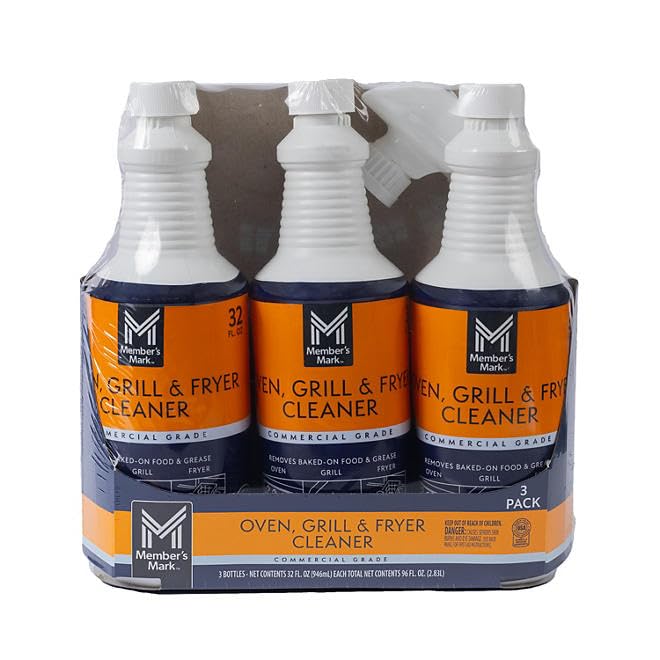 MEMBER'S MARK Oven, Grill and Fryer Cleaner - 32 oz (3-Pack) | Heavy-Duty Degreaser for Kitchen Appliances, Stovetops & BBQ Grills | Safe for Stainless Steel & Non-Stick Surfaces
