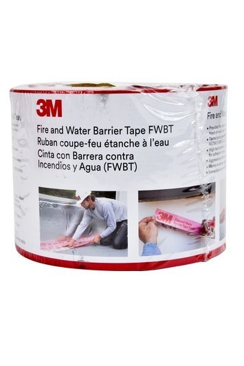 3M Fire and Water Barrier Tape FWBT4 | 4 Inch x 75 Feet (12 Rolls per Case) - Fireproof Sealant for HVAC, Plumbing & Electrical Openings - Ideal for Home & Commercial Construction