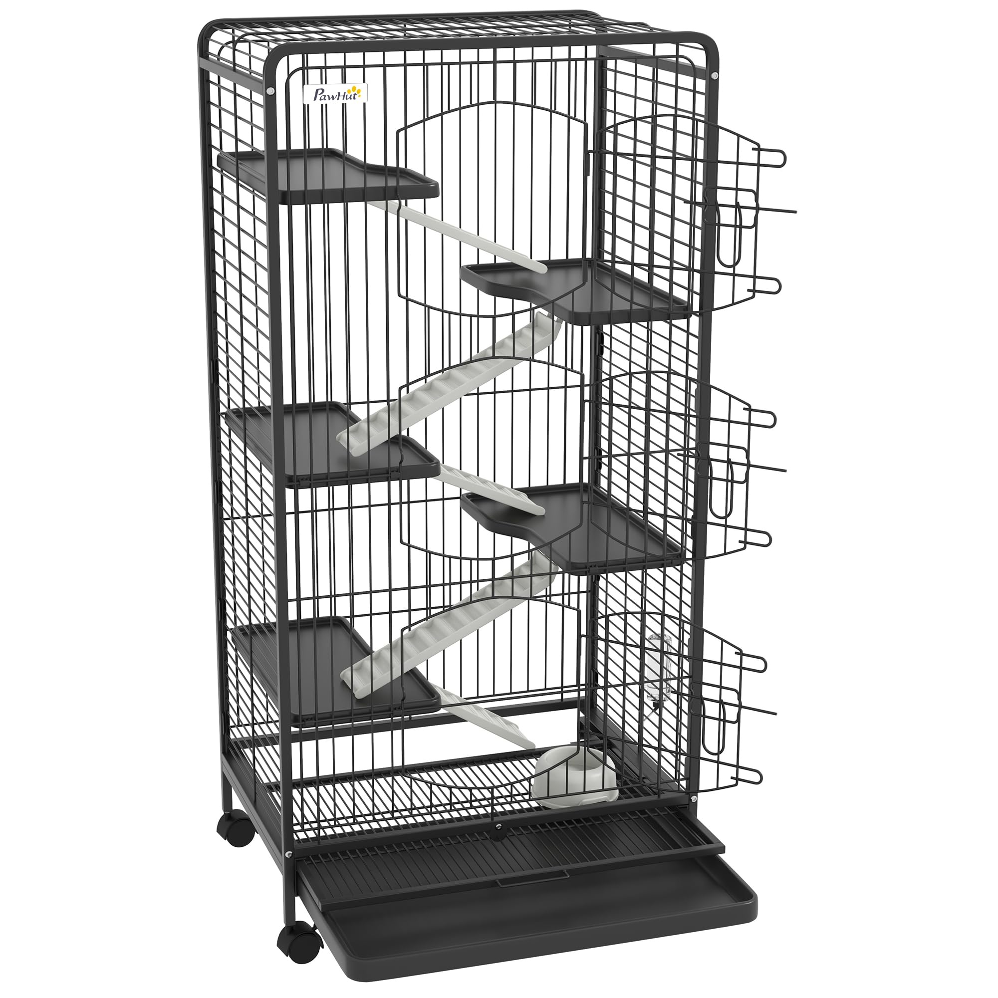 PawHut 6-Tier Small Animal Cage for Dwarf Rabbits, Chinchillas & Ferrets - 52