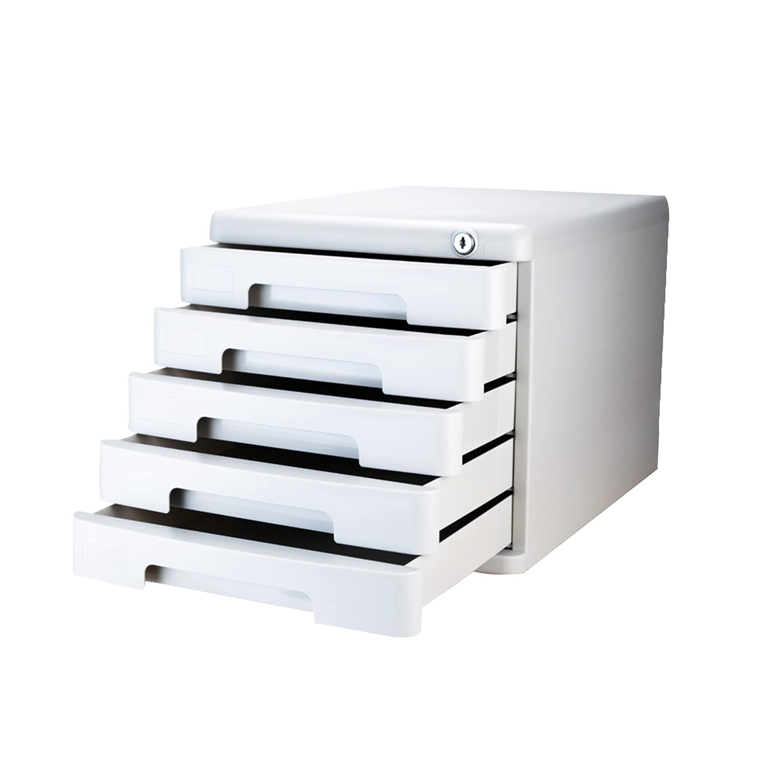 5-Layer Lockable File Cabinet - Portable Desktop Storage Organizer for Office Supplies, Documents & Files | Secure & Tidy Gray Storage Box | Perfect for Home Office, School & Workspace Organization