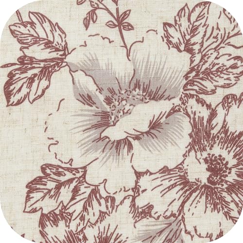 Floral Red on Beige