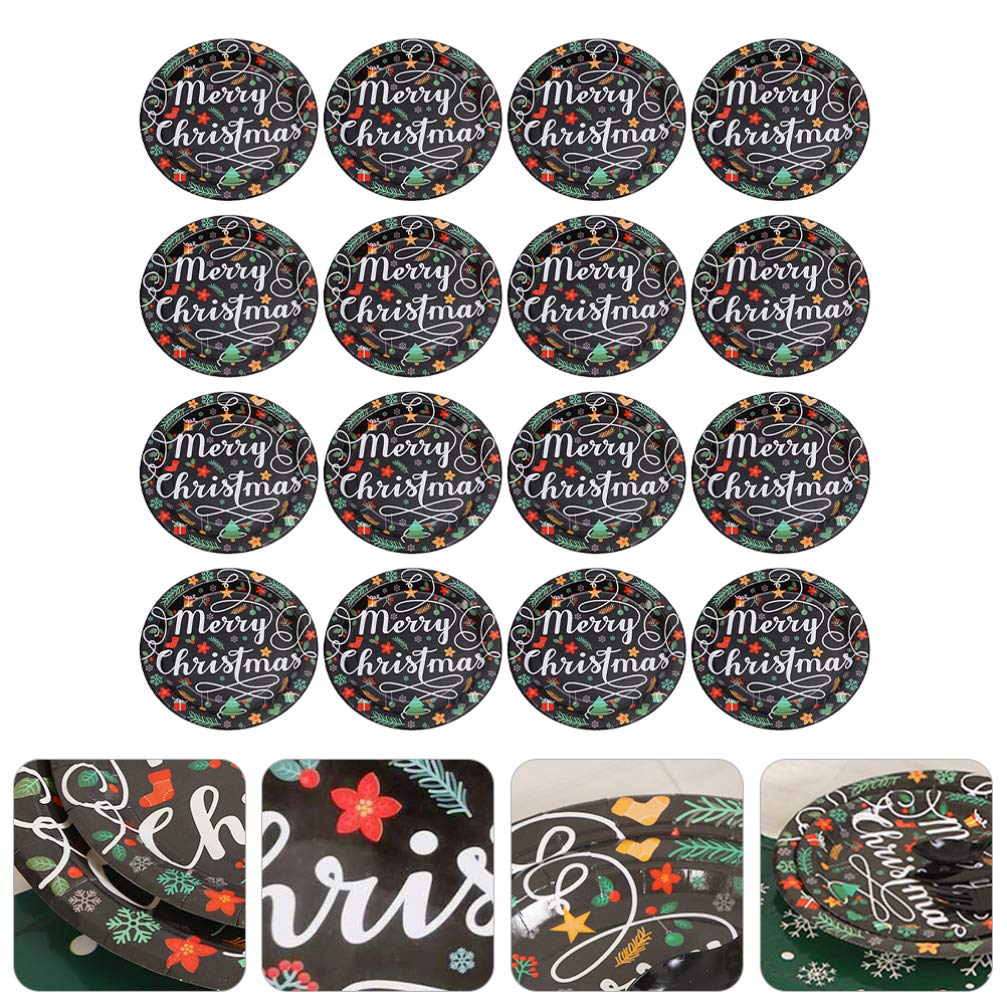 30-Pack Hemoton Christmas Paper Plates - Holiday Themed Disposable Dinnerware for Parties, Snacks, Fruits & Desserts | Perfect for Christmas Celebrations, Family Gatherings & Festive Dining