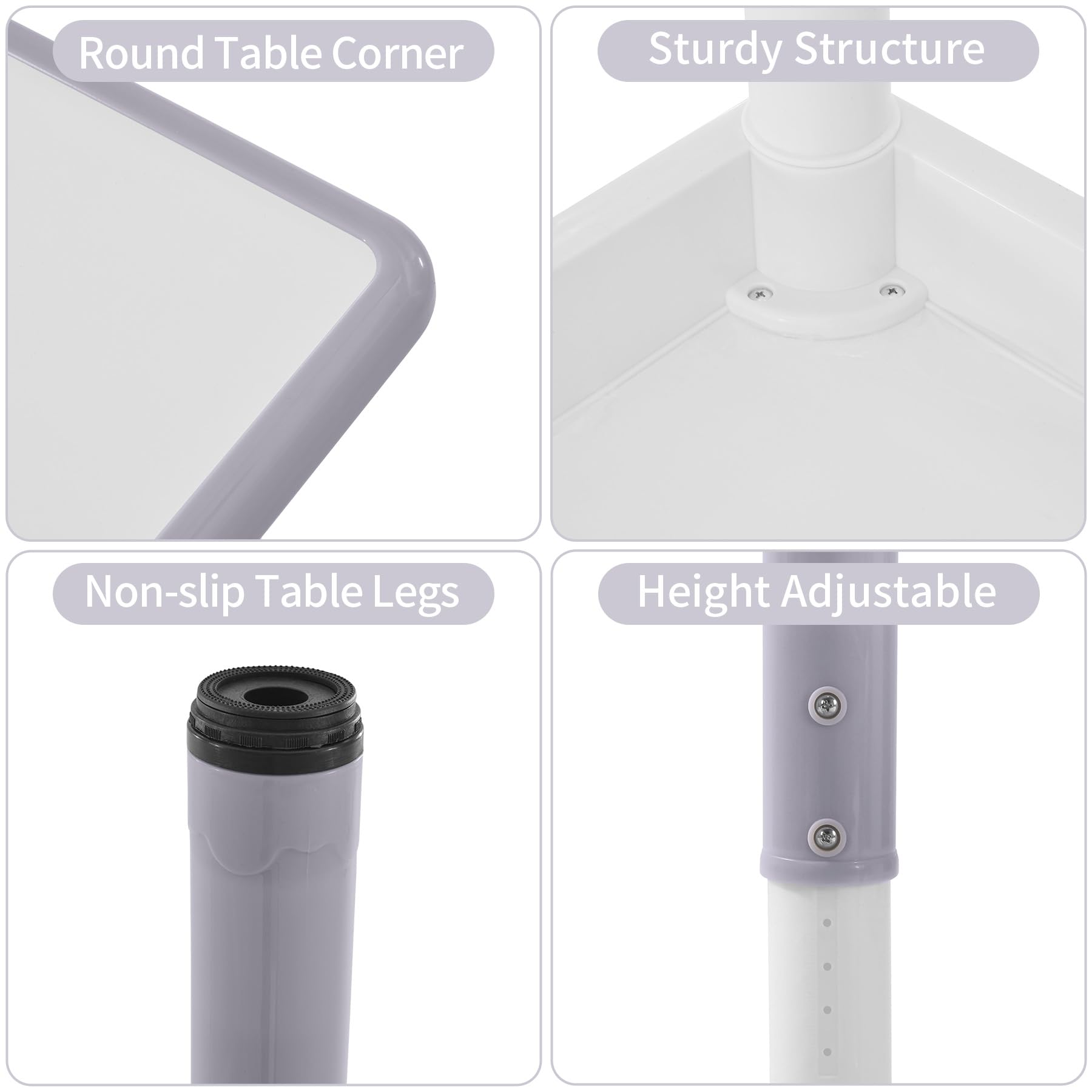 Adjustable Height Toddler Table and Chairs Set for 4 Kids - 47.2