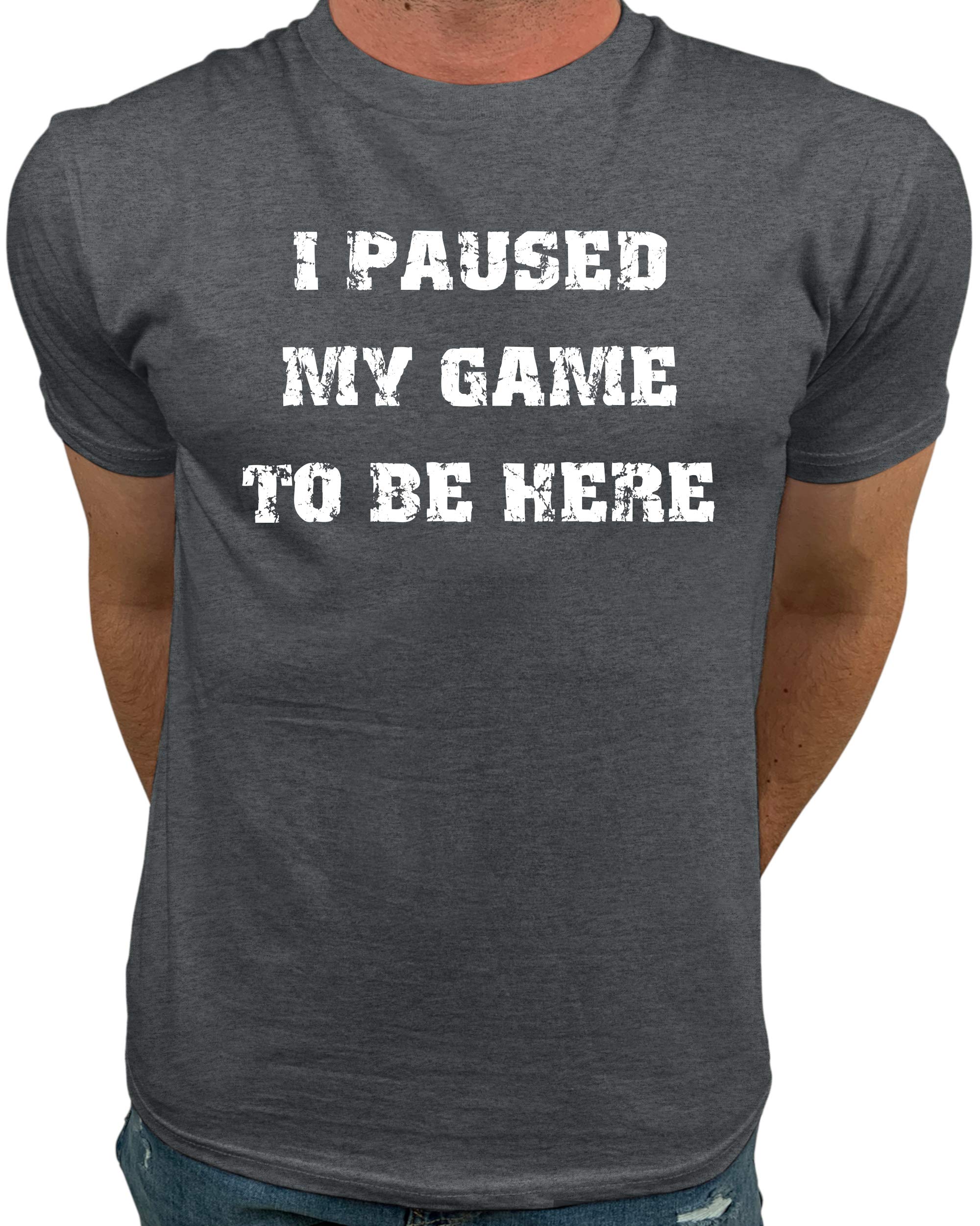 Market Trendz Paused My Game to Be Here T-Shirt | Video Game Shirts for Men | White on Black Design | Perfect for Gaming Sessions & Casual Wear