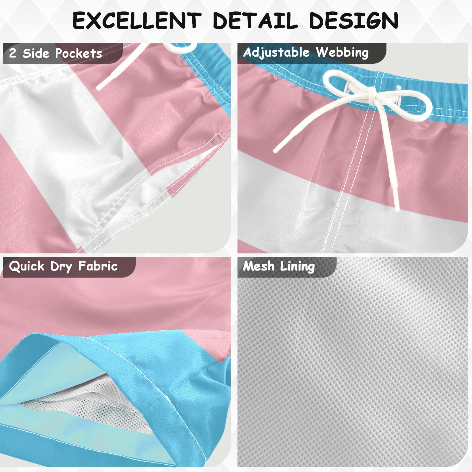 Transgender Pride Swim Trunks for Boys & Toddlers - Beach & Pool Fun