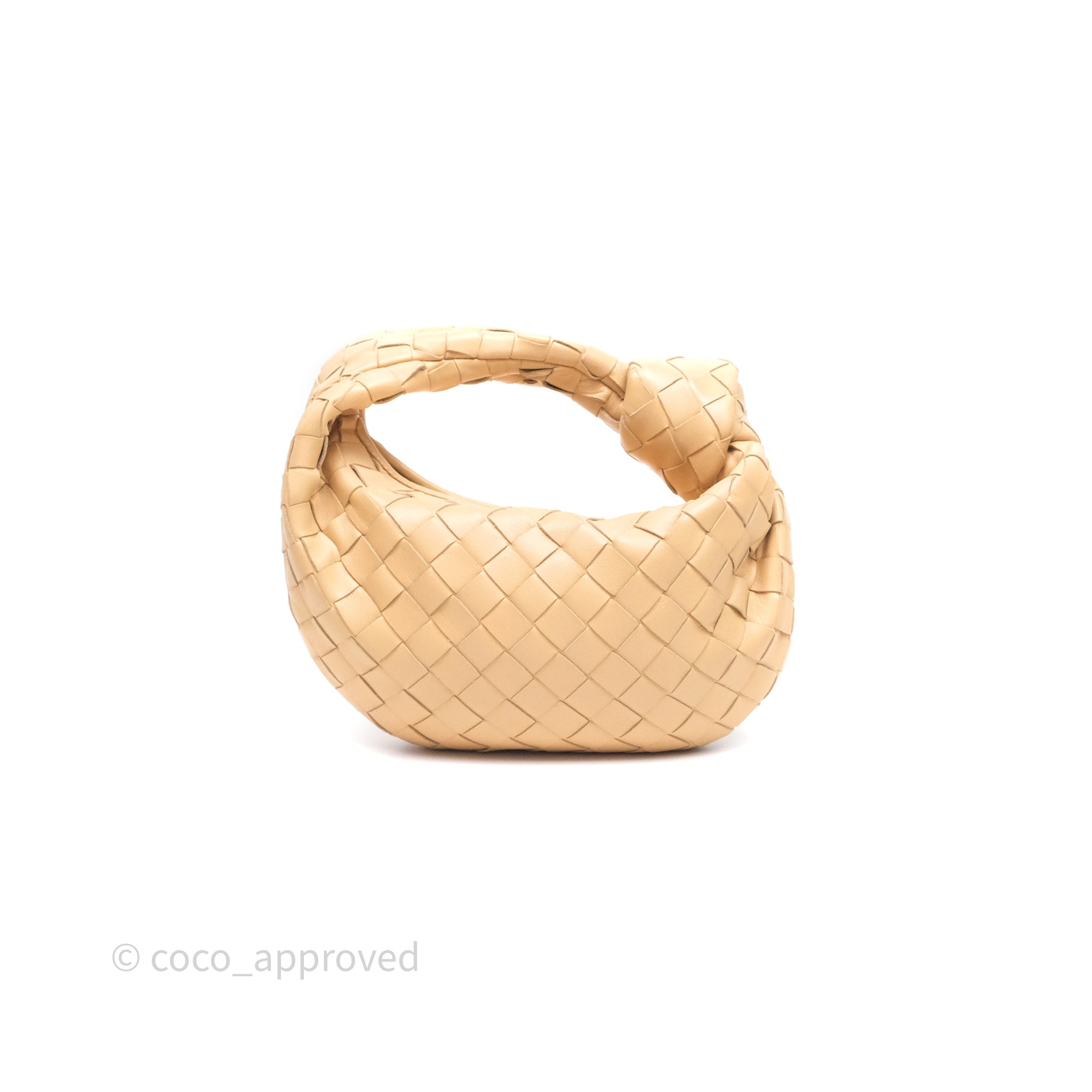 Bottega Veneta Mini Jodie Clutch Bag in Almond Lambskin with Gold Hardware - Luxury Crossbody Purse for Women, Perfect for Evening Events & Date Nights