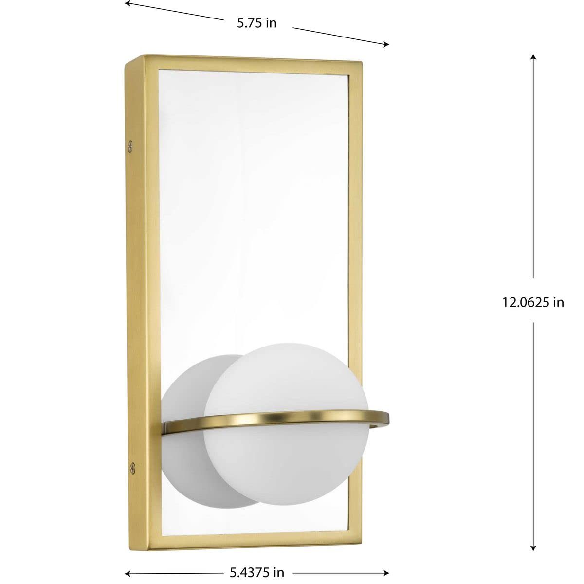 Progress Lighting Pearl LED Collection 5-3/4 Inch Modern Wall Light - 1-Light Polished Chrome with Opal Glass Shade, Energy Efficient LED Fixture for Bedroom, Bathroom, or Hallway Lighting