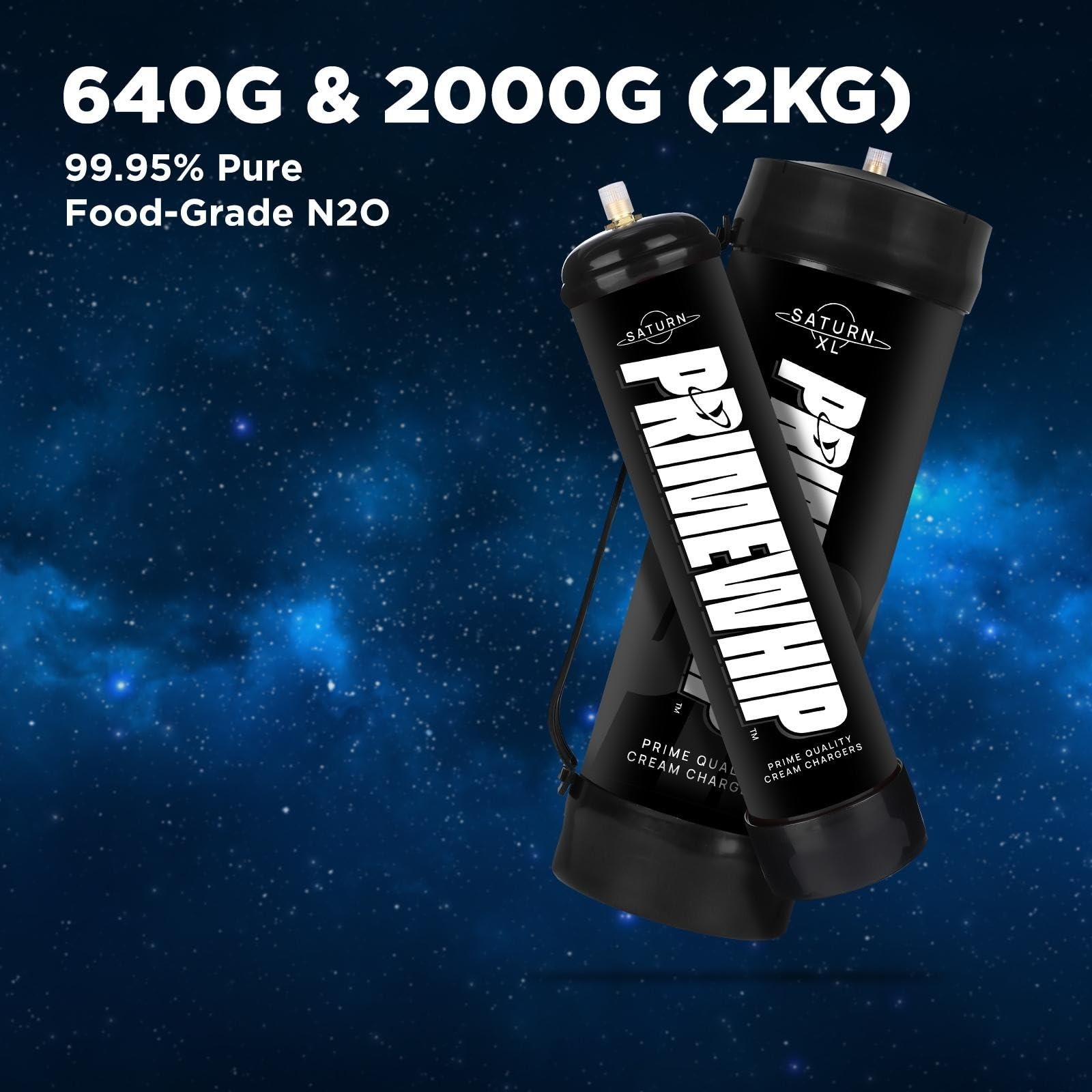 Premium N2O Cream Chargers 640g (3 Pack) - Food Grade 99.95% Pure Nitrous Oxide for Whipped Cream Dispensers - Perfect for Desserts, Coffee Toppings & Baking - Compatible with All Standard Whippers