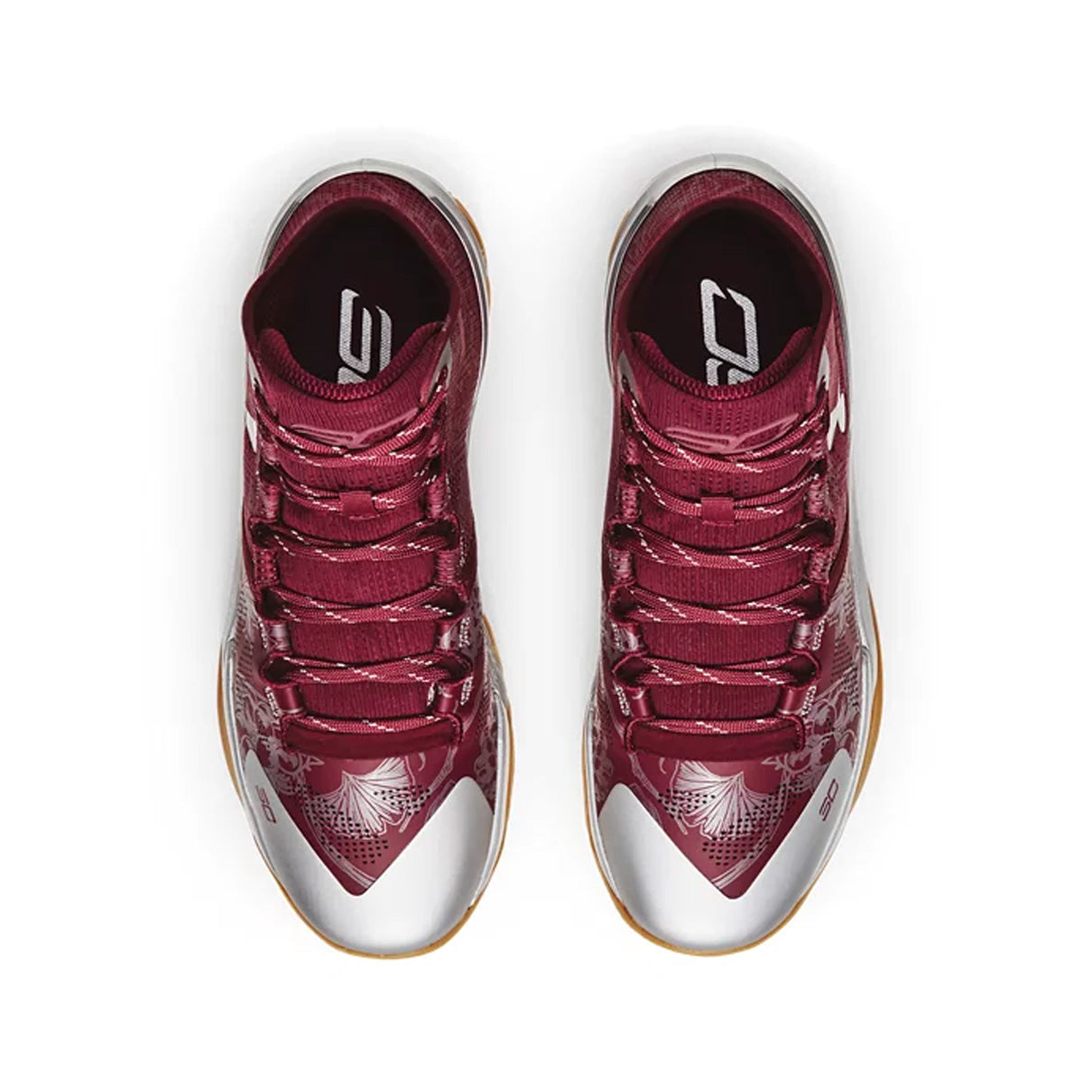Curry 2 Retro Basketball Shoes 'Deep Red Metallic Silver' - Men's High-Performance Sneakers for Court Play & Street Style