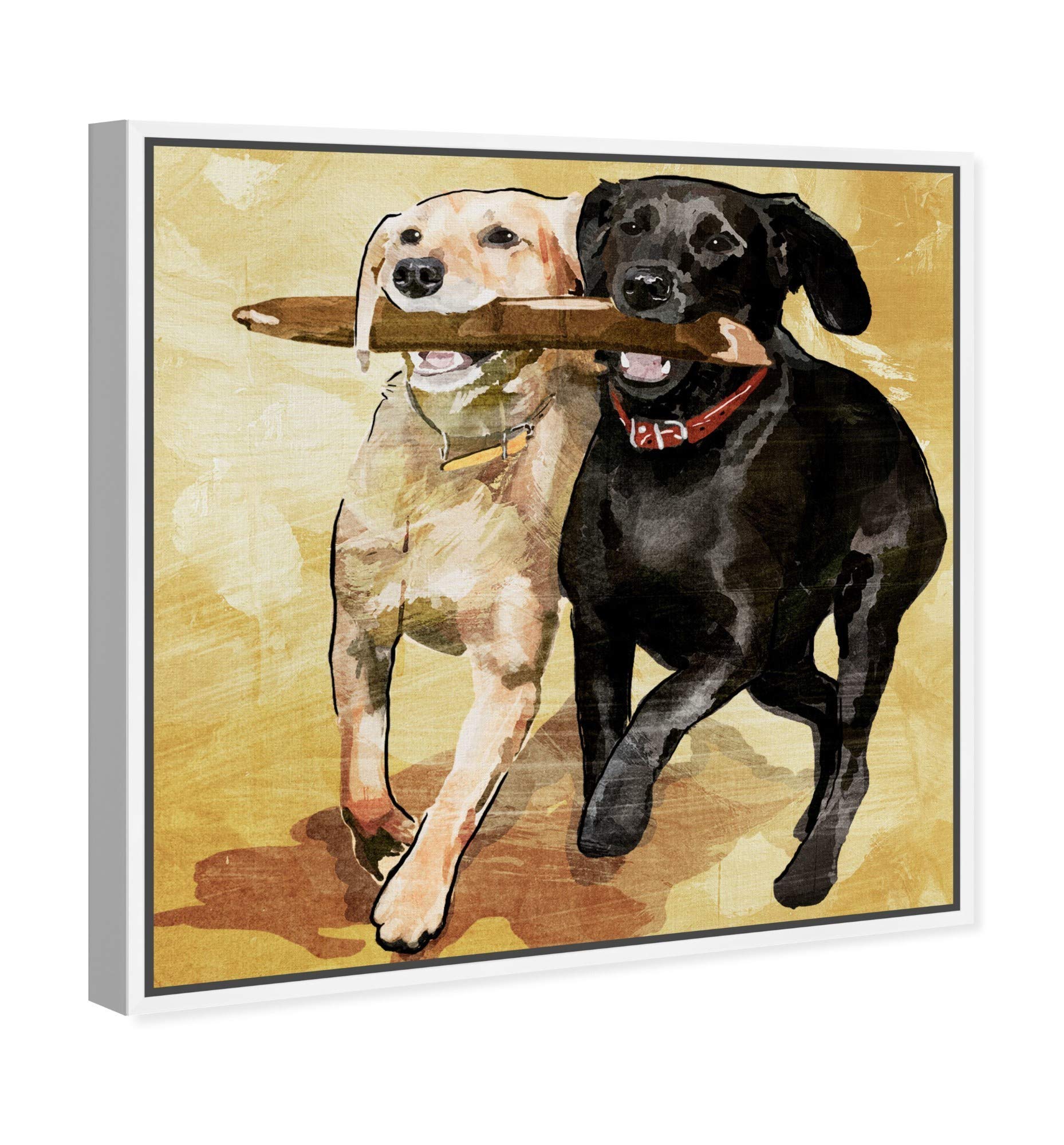Playtime Dogs and Puppies - Animals Framed Wall Art Canvas Prints for Living Room, Bedroom & Office Decor
